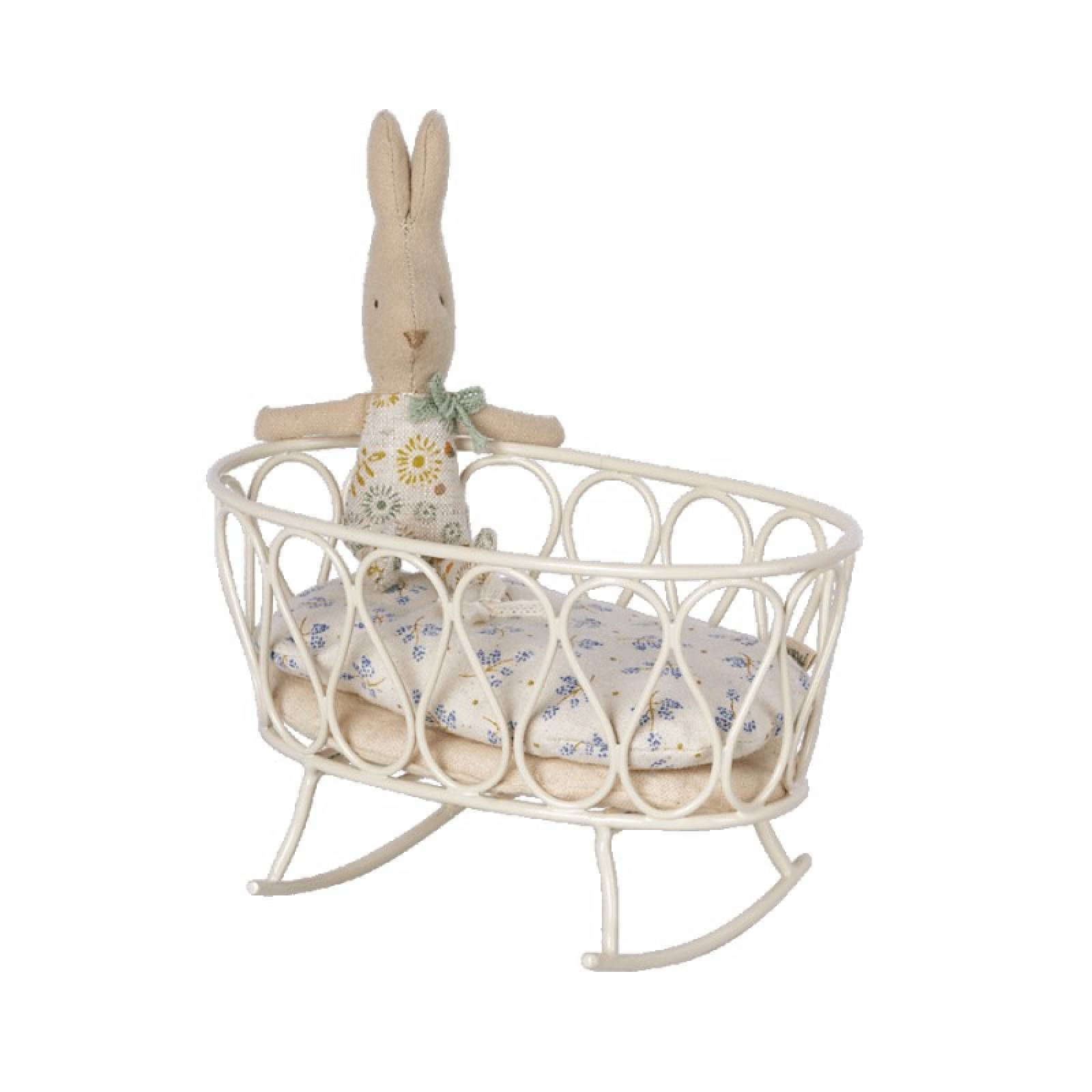 Mini Toy Cradle Cot With Sleeping Bag In Blue By Maileg 3+ thumbnails