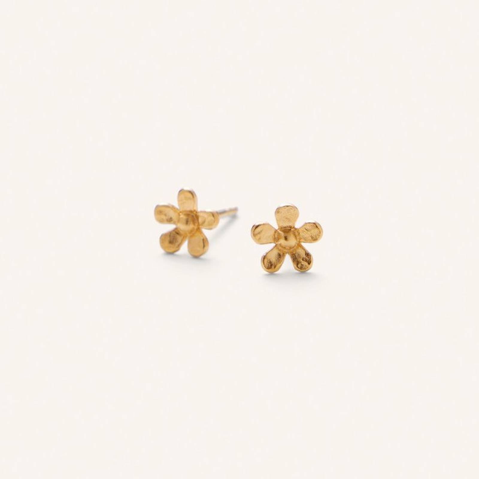 Mini Wild Poppy Earsticks In Gold By Pernille Corydon