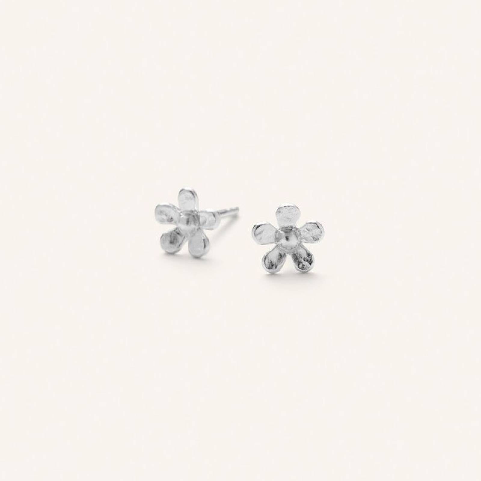 Mini Wild Poppy Earsticks In Silver By Pernille Corydon