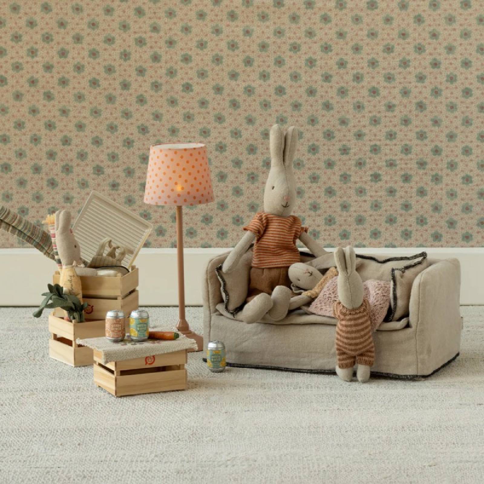 Miniature Couch Sofa In Linen By Maileg 3+ thumbnails