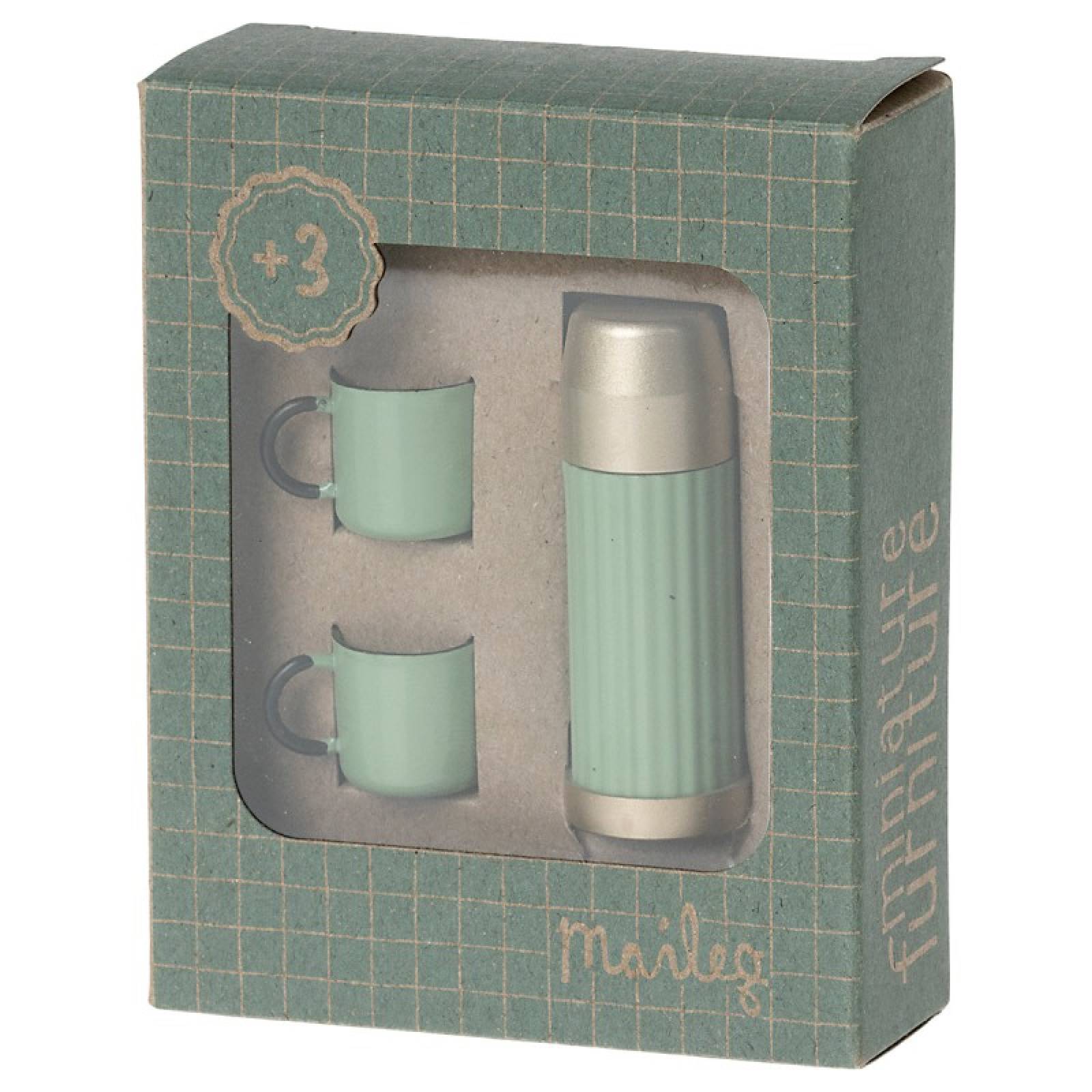 Miniature Thermos And Cups In Mint By Maileg 3+ thumbnails