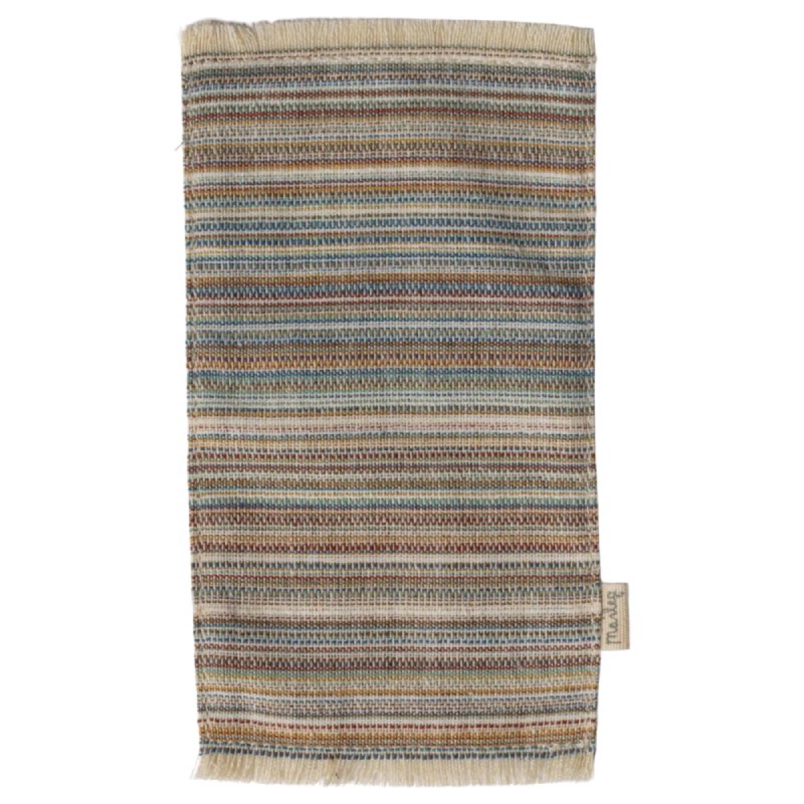 Miniature Toy Cotton Multi Coloured Striped Rug By Maileg 3+