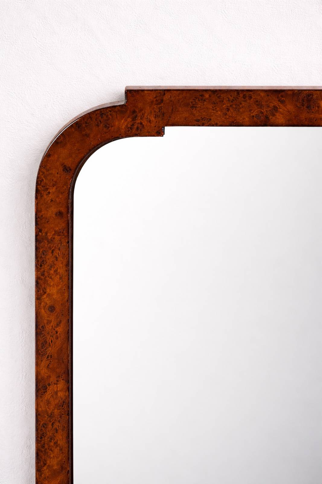 Wooden Burl Mirror With Floating Shelf & Drawers thumbnails