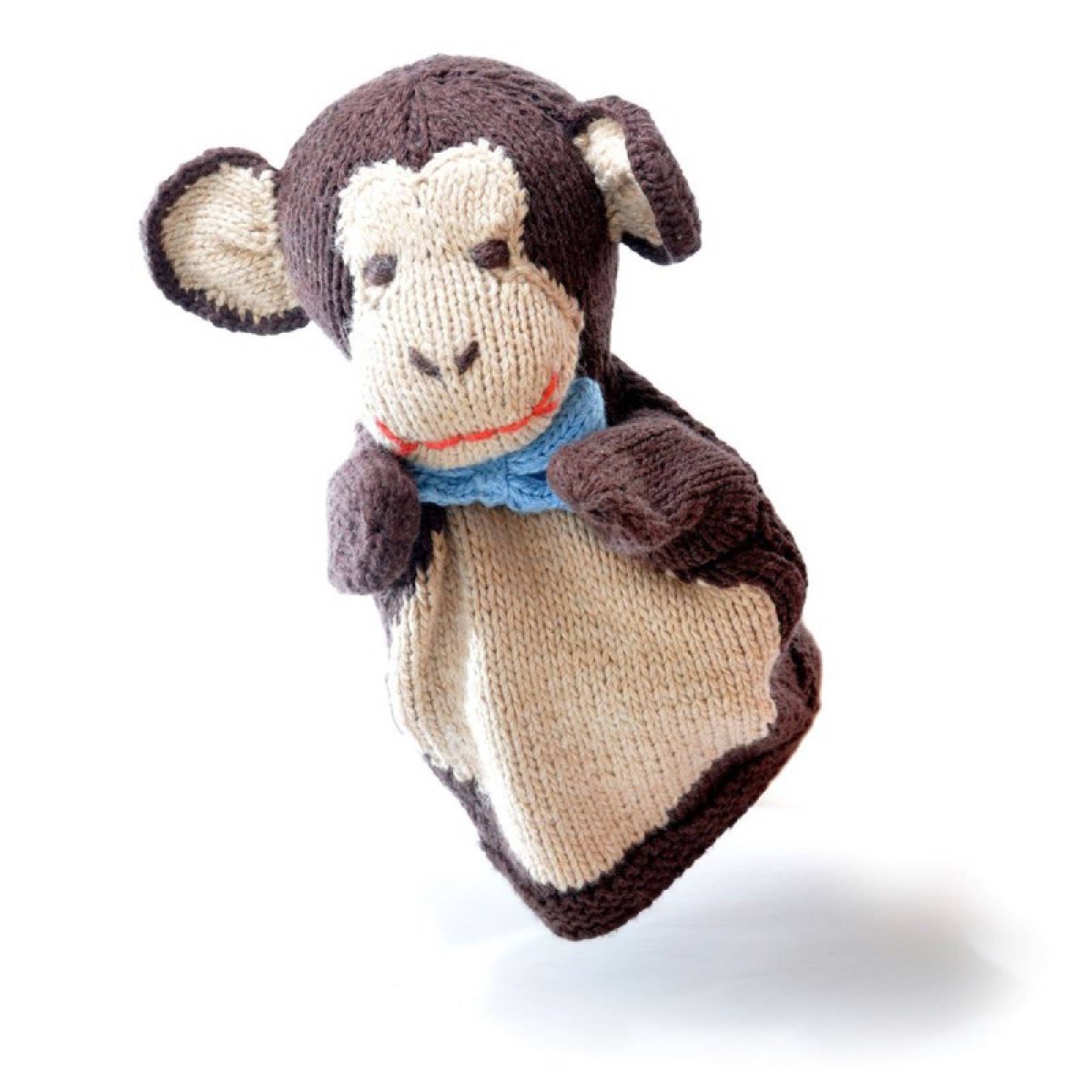 Monkey - Hand Knitted Glove Puppet Organic Cotton