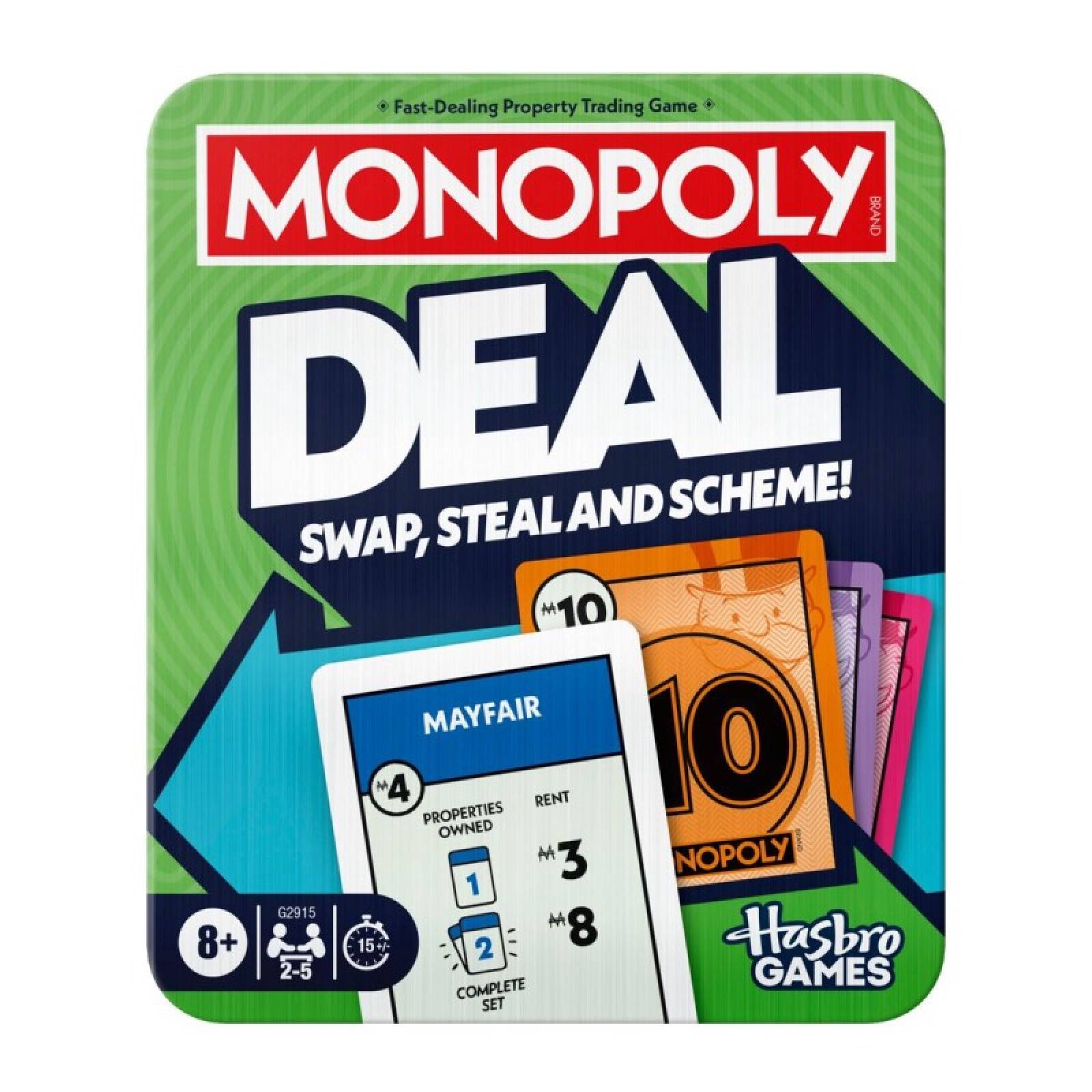 Monopoly Deal Card Game In Tin 8+