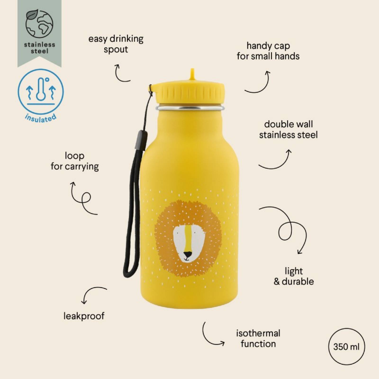 Mr Lion Insulated Water Bottle With Straw 350ml thumbnails