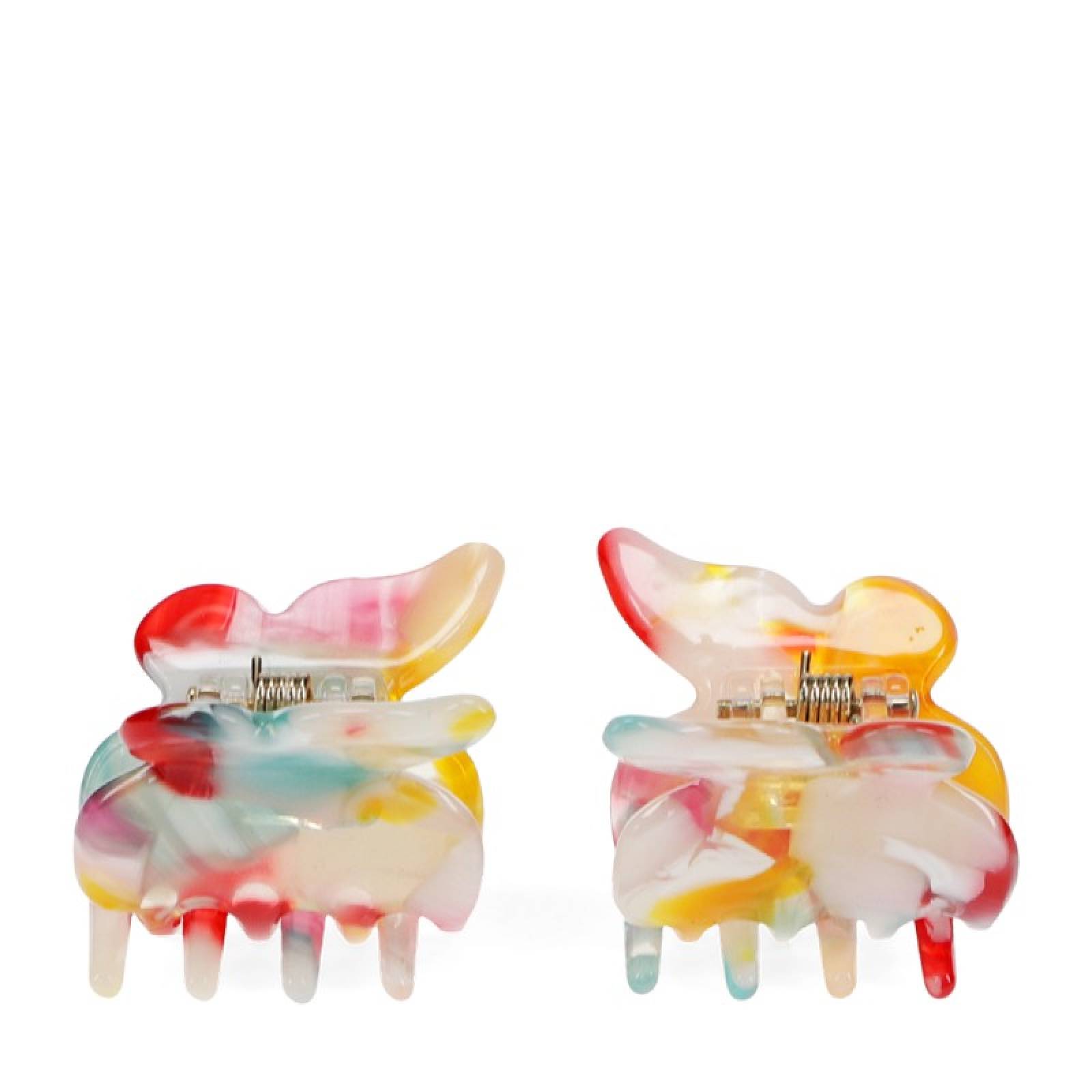 Multi Coloured Butterflies - Pair Of Claw Hair Clips