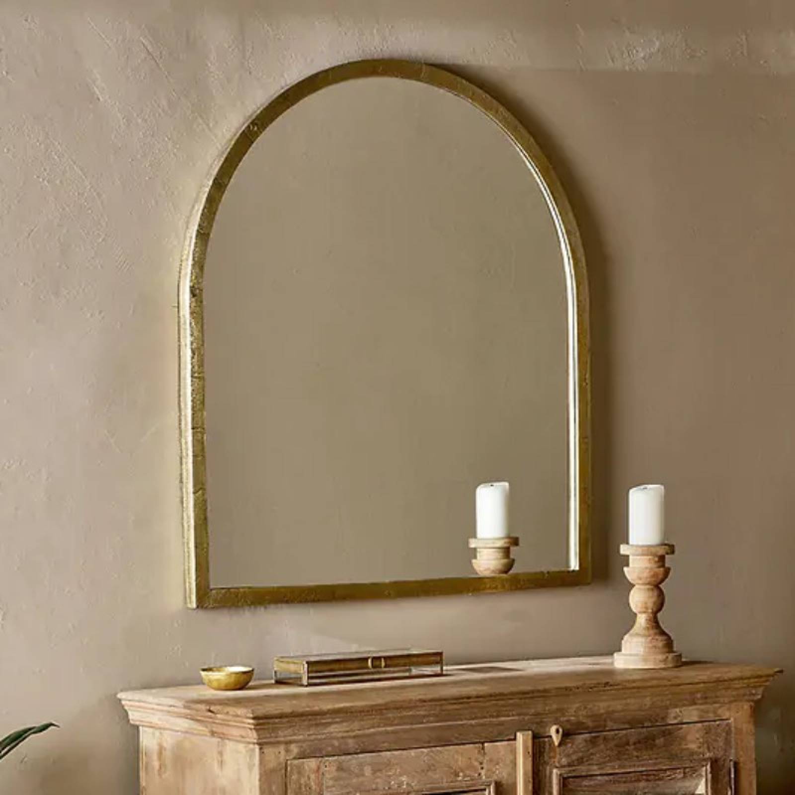 Murwara Arch Mirror In Antique Brass