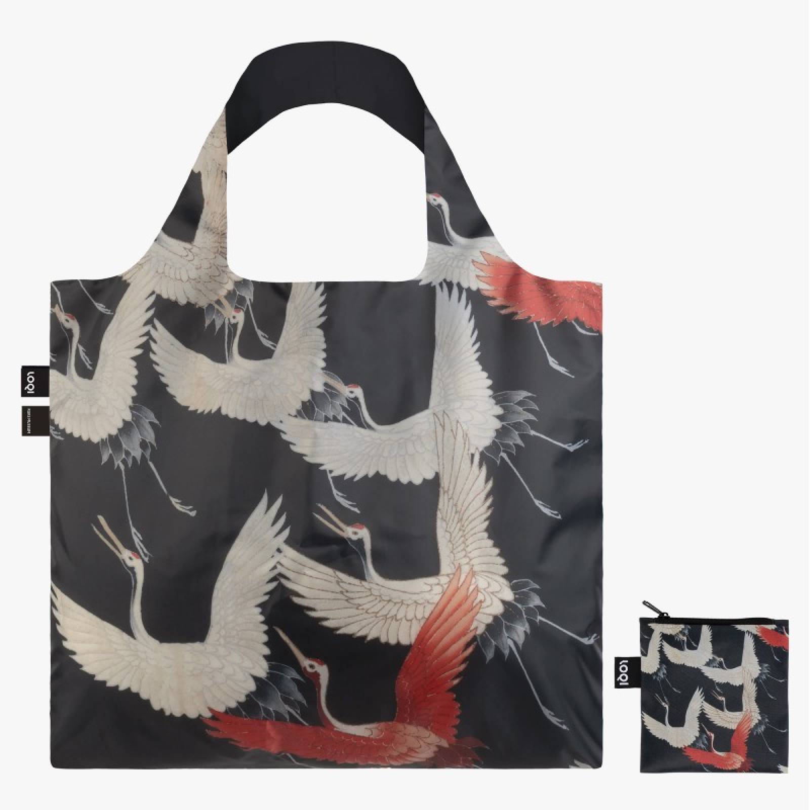 Myriad Of Flying Cranes - Eco Tote Bag With Pouch thumbnails