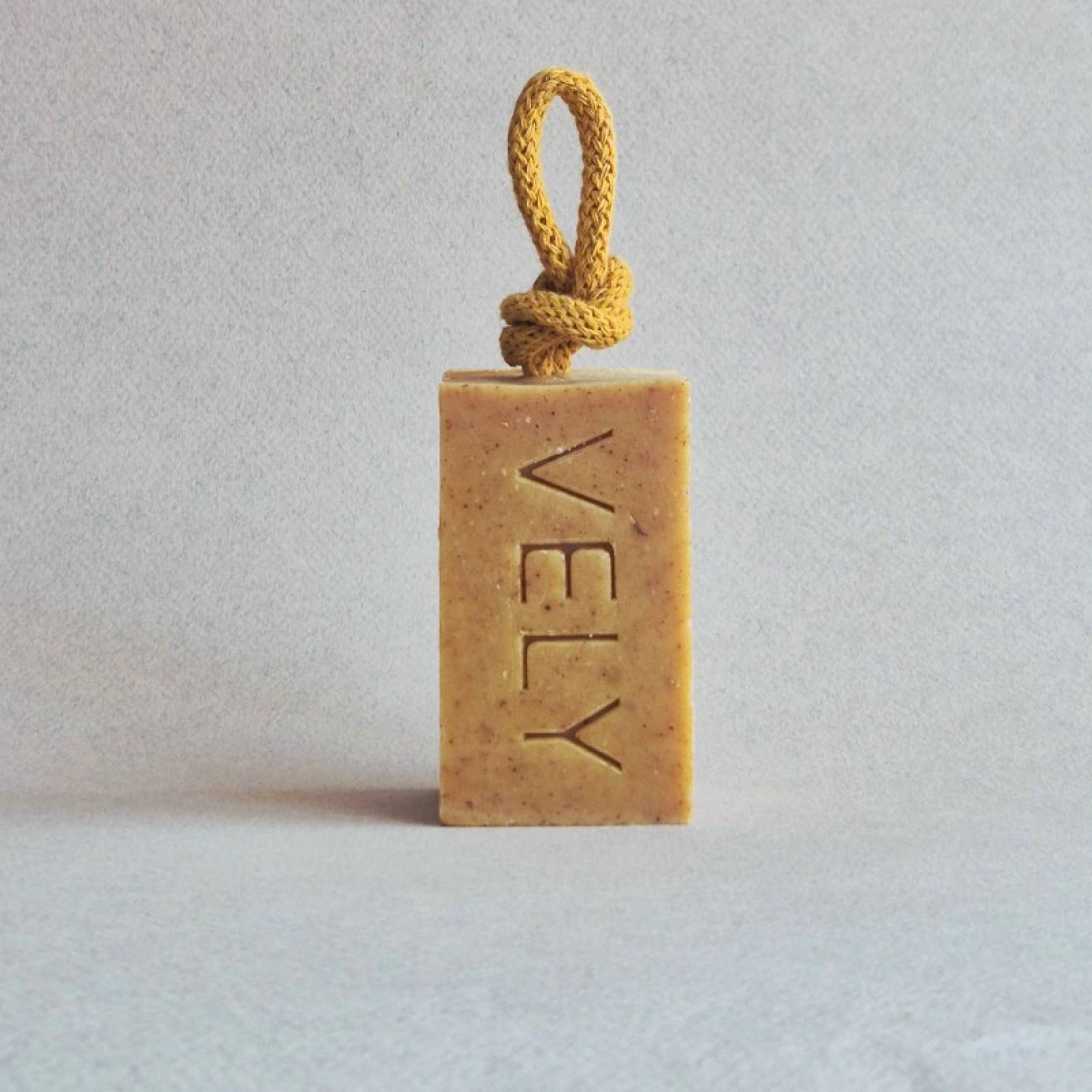 Natural Handmade Soap On A Rope - Orange Kiss 110g thumbnails