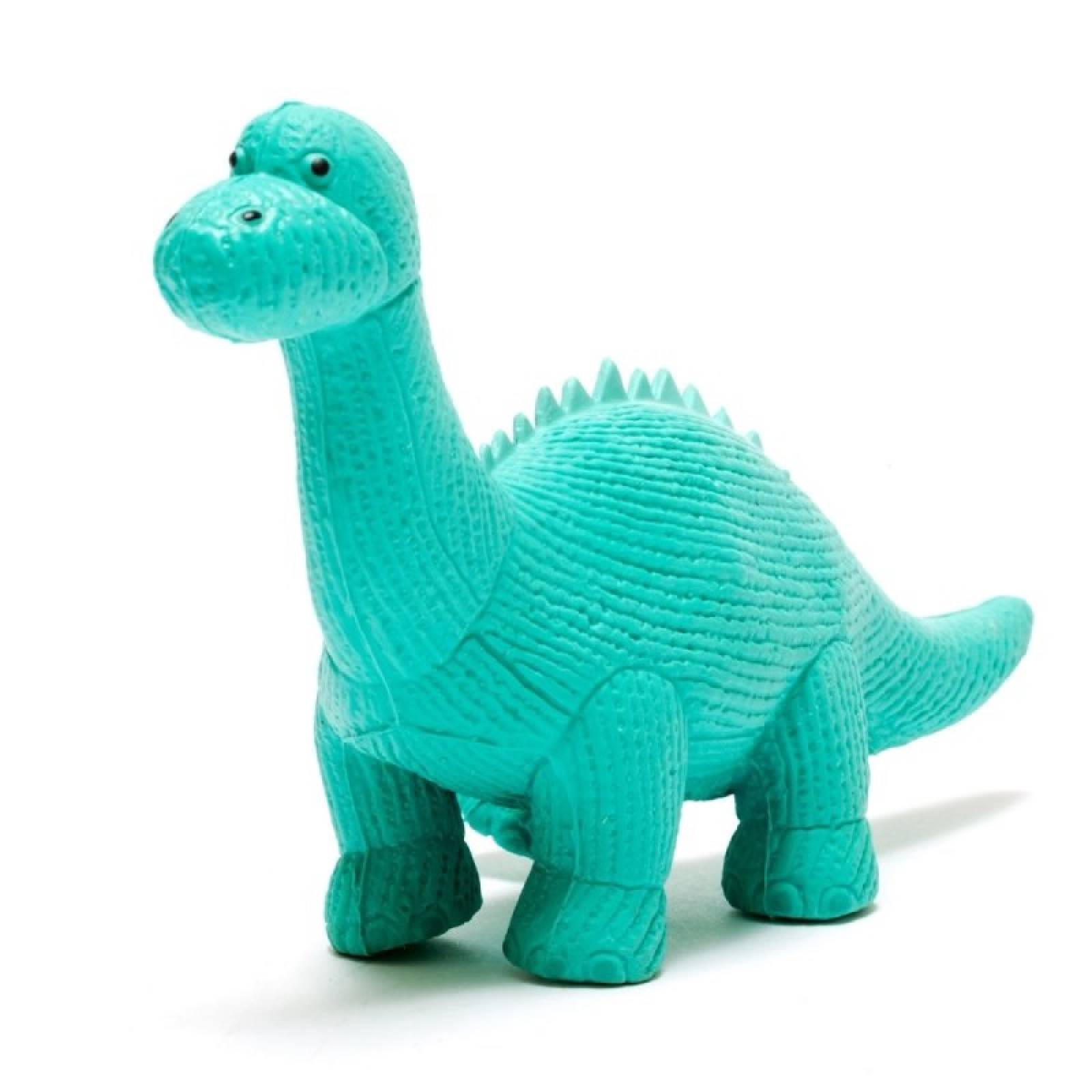 Natural Rubber Blue Diplodocus Dinosaur Bath & Teether Toy 0+