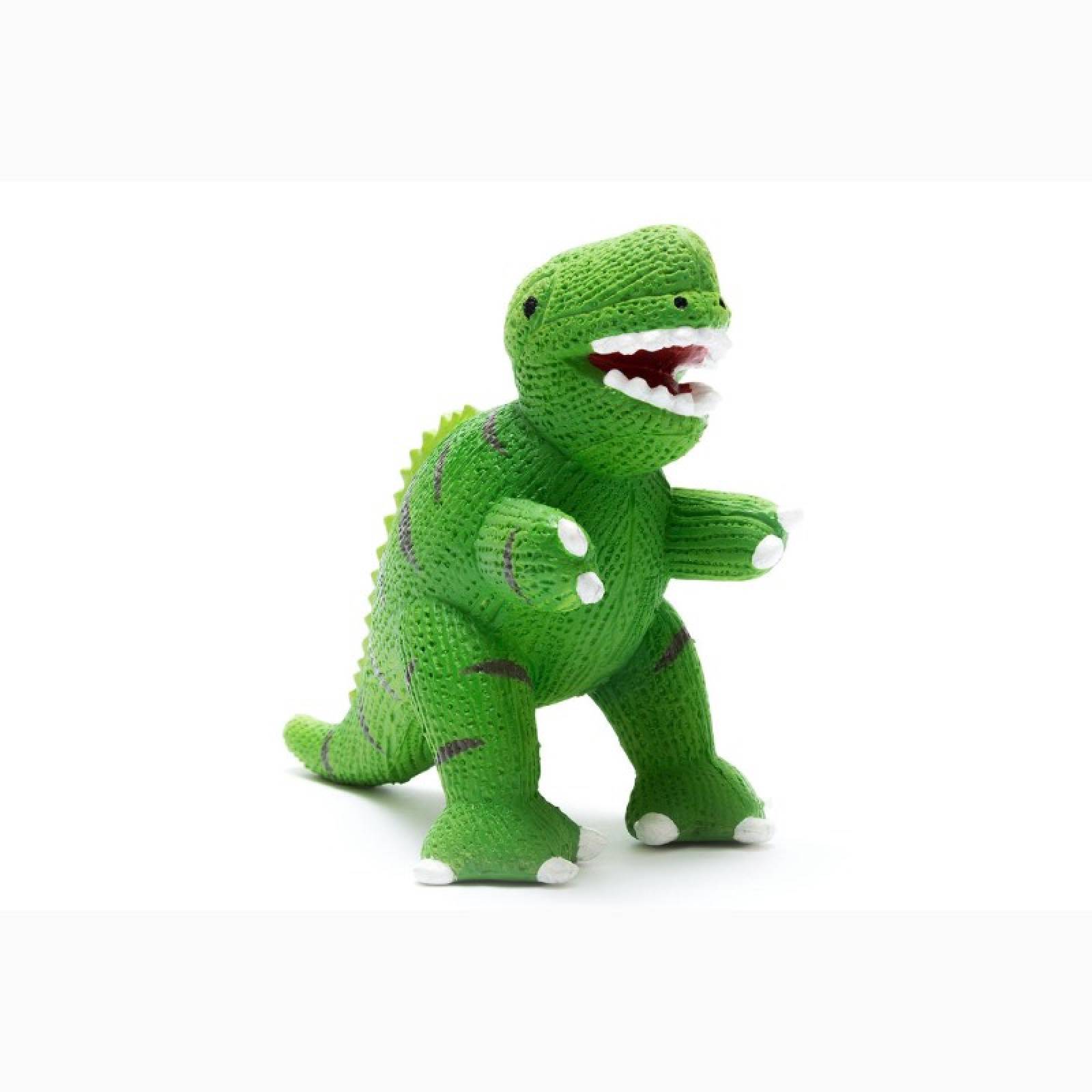Natural Rubber Green T Rex Dinosaur Bath & Teether Toy 0+