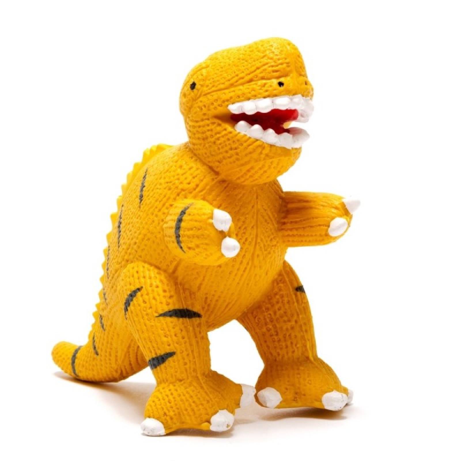 Natural Rubber Yellow T Rex Dinosaur Bath & Teether Toy 0+