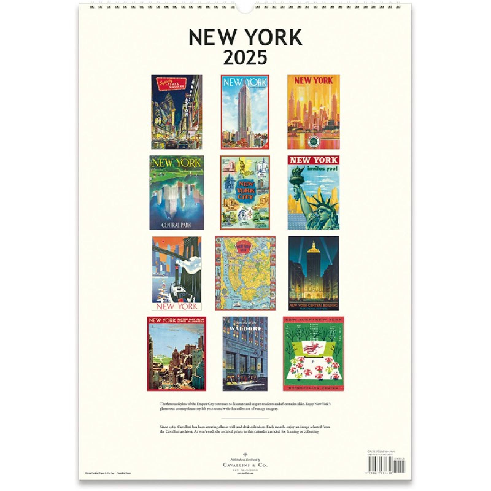 New York Wall Calendar by Cavallini 2025 thumbnails