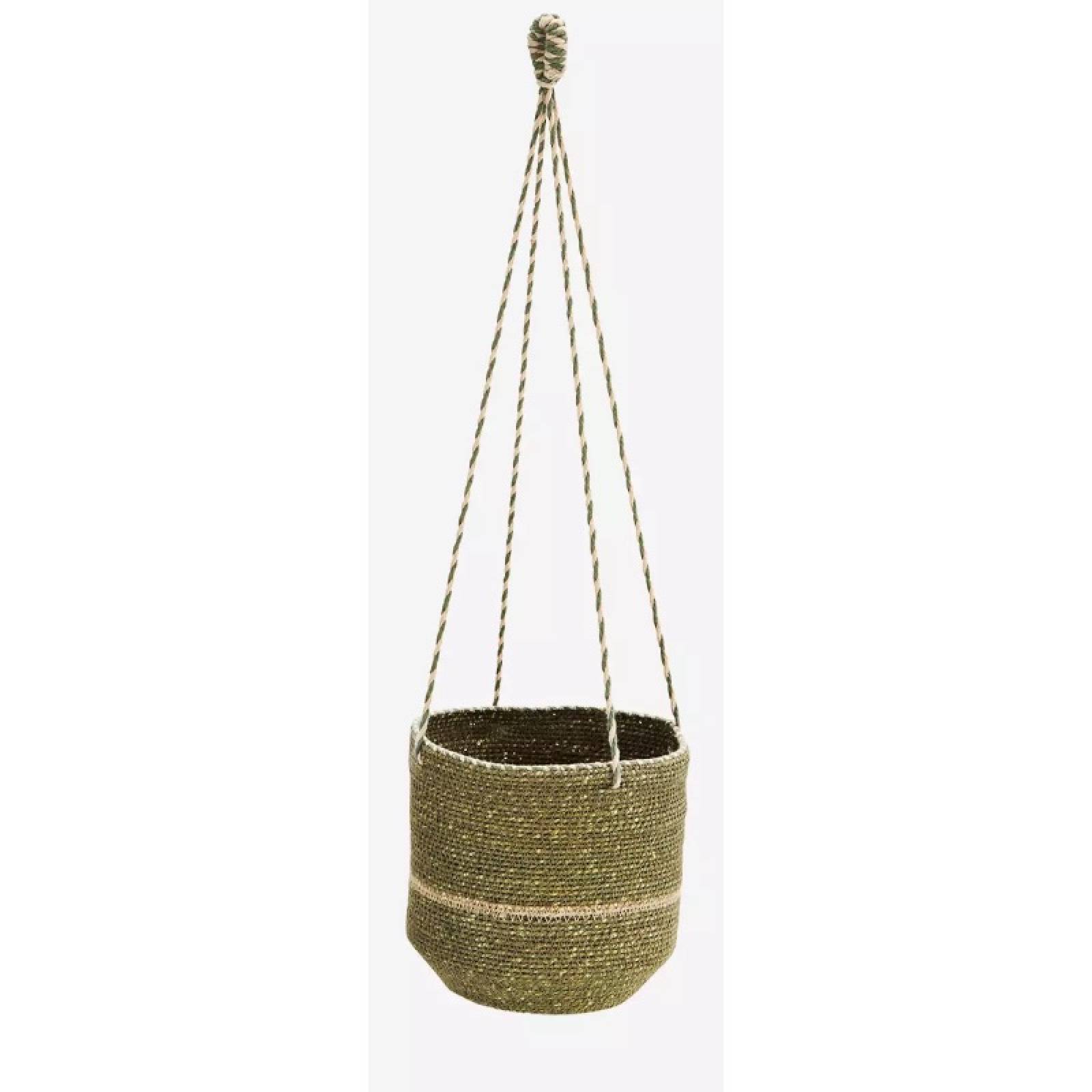 Olive Seagrass Hanging Basket 18x18cm thumbnails