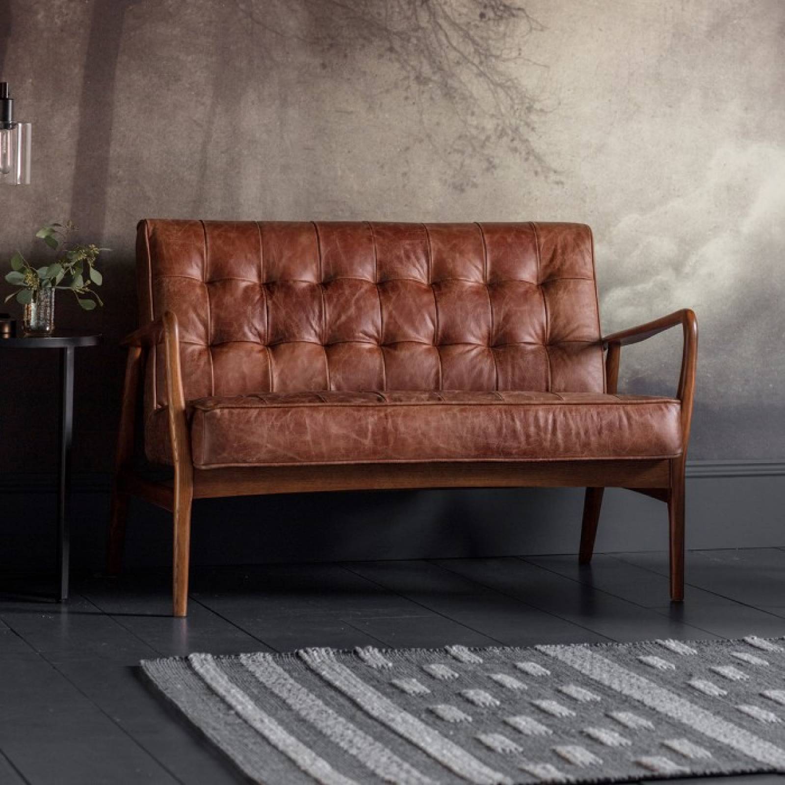 The Olsen - 2 Seater Settee in Distressed Brown Leather thumbnails