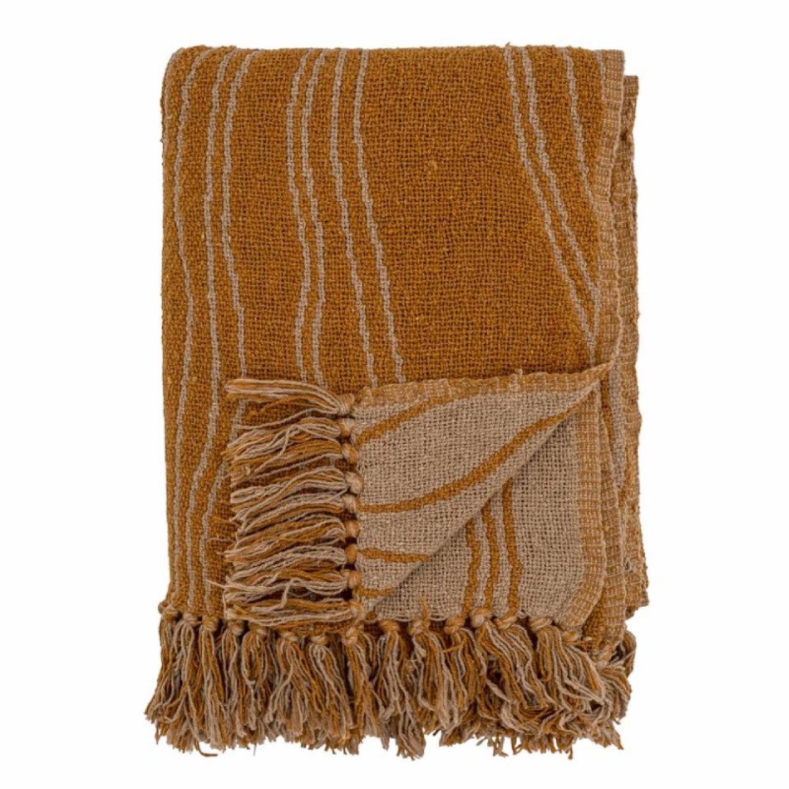Orange Abstract Linear Blanket Throw