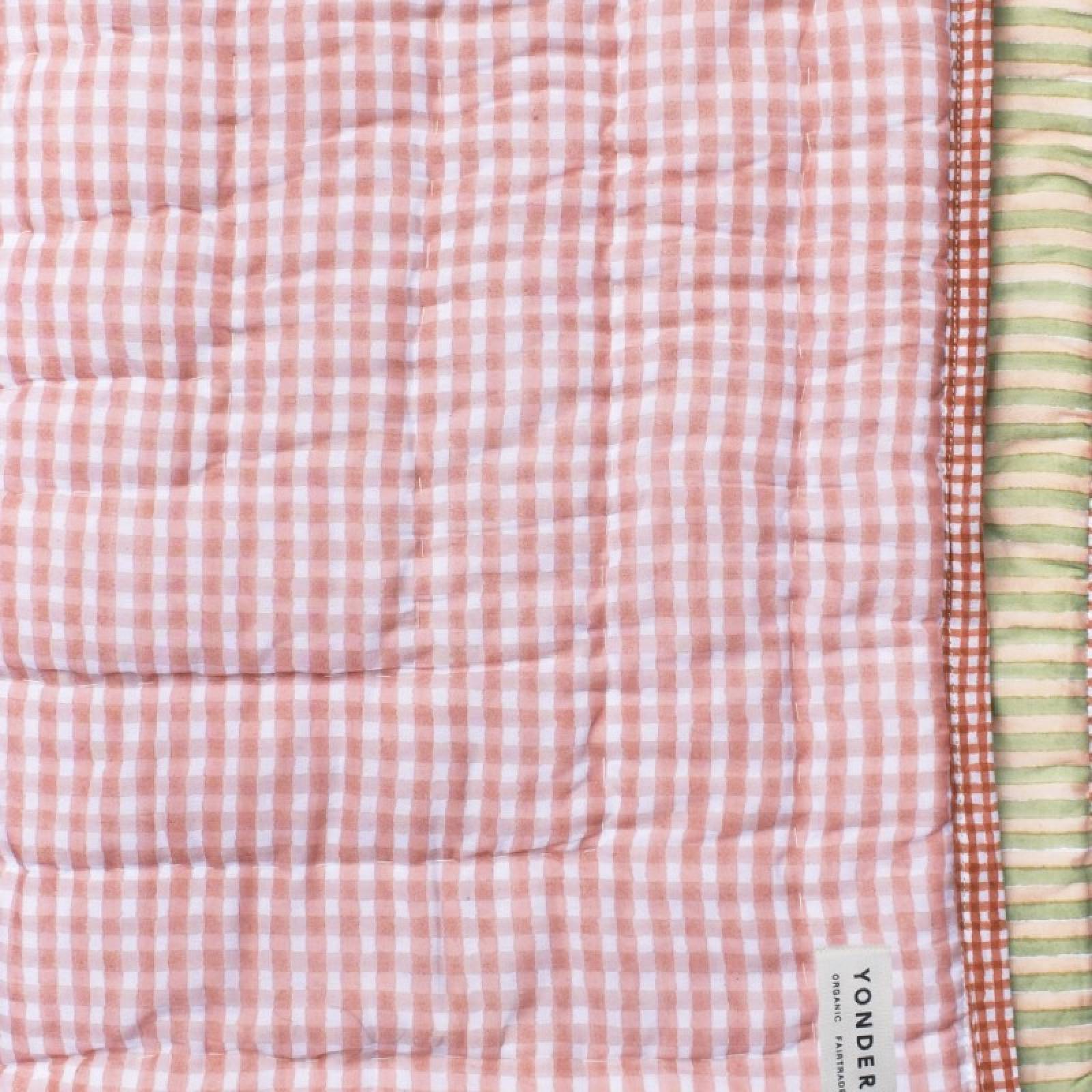 Organic Cotton Bedspread Quilt In Dusty Rose - Double thumbnails