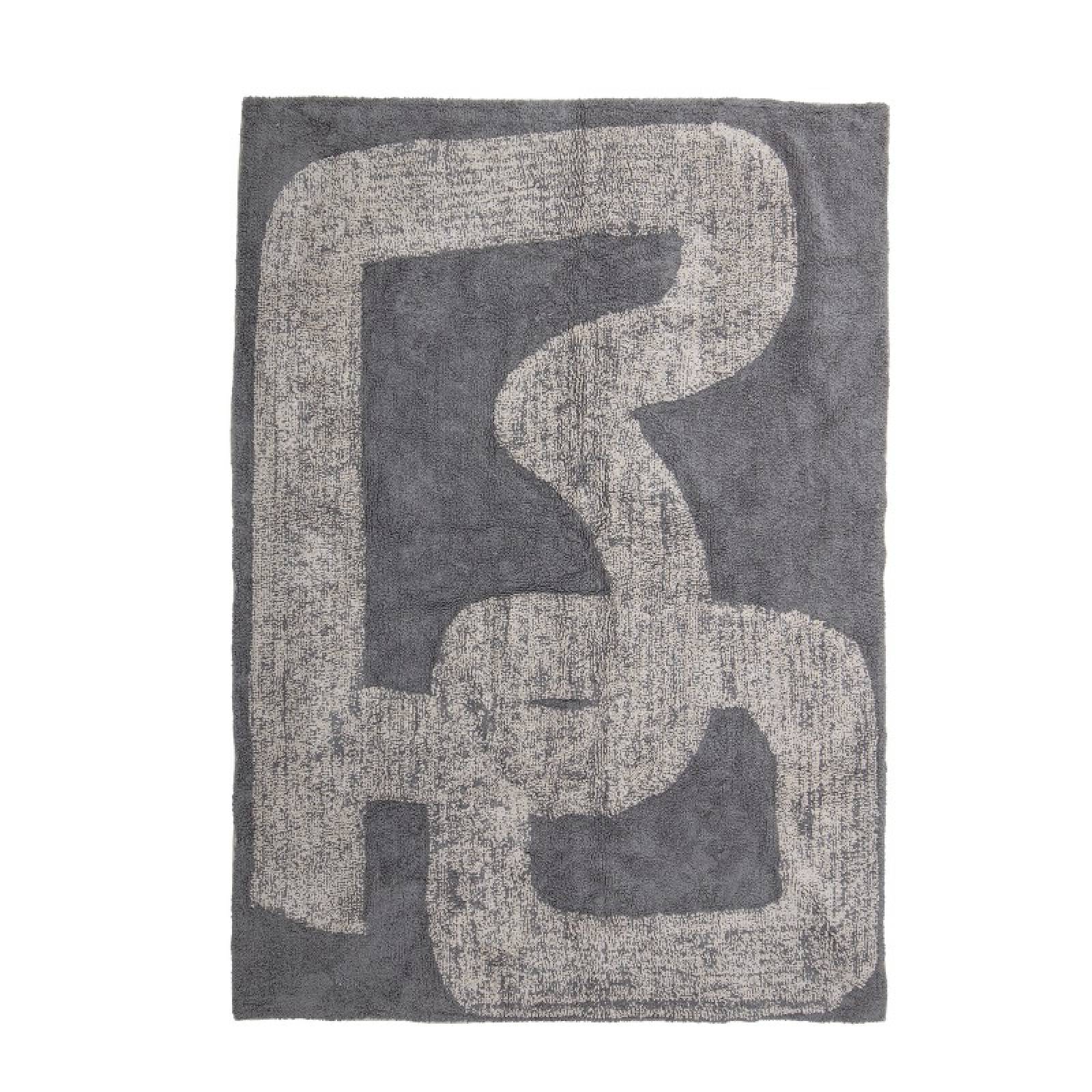 Organic Patterned Rug In Grey 200x145cm