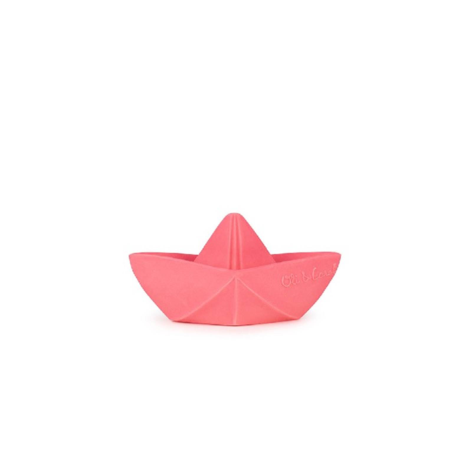 Origami Boat Natural Rubber Bath Toy In Pink 0+ thumbnails