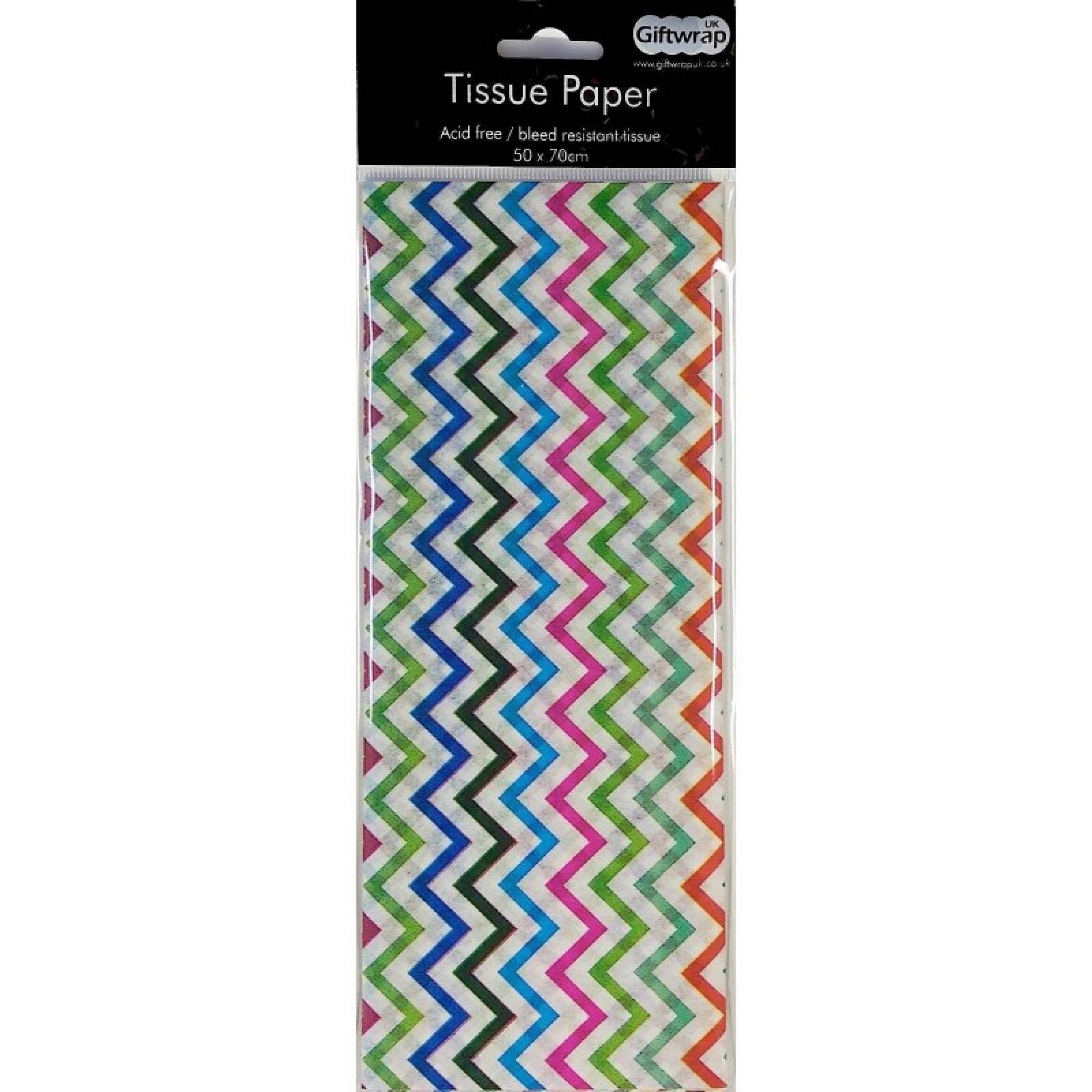 Pack Of Multi-Coloured Zig Zag Tissue Paper