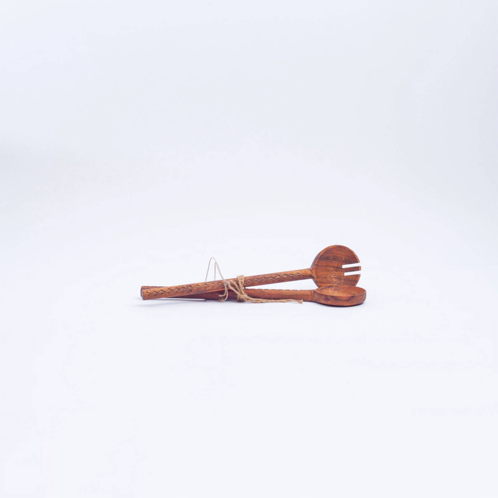 Pair Of Acacia Wood Serving Spoons