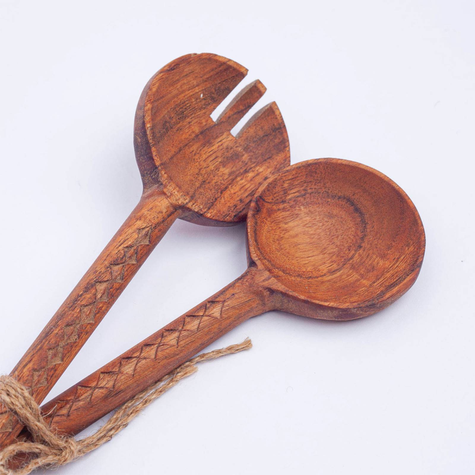 Pair Of Acacia Wood Serving Spoons thumbnails