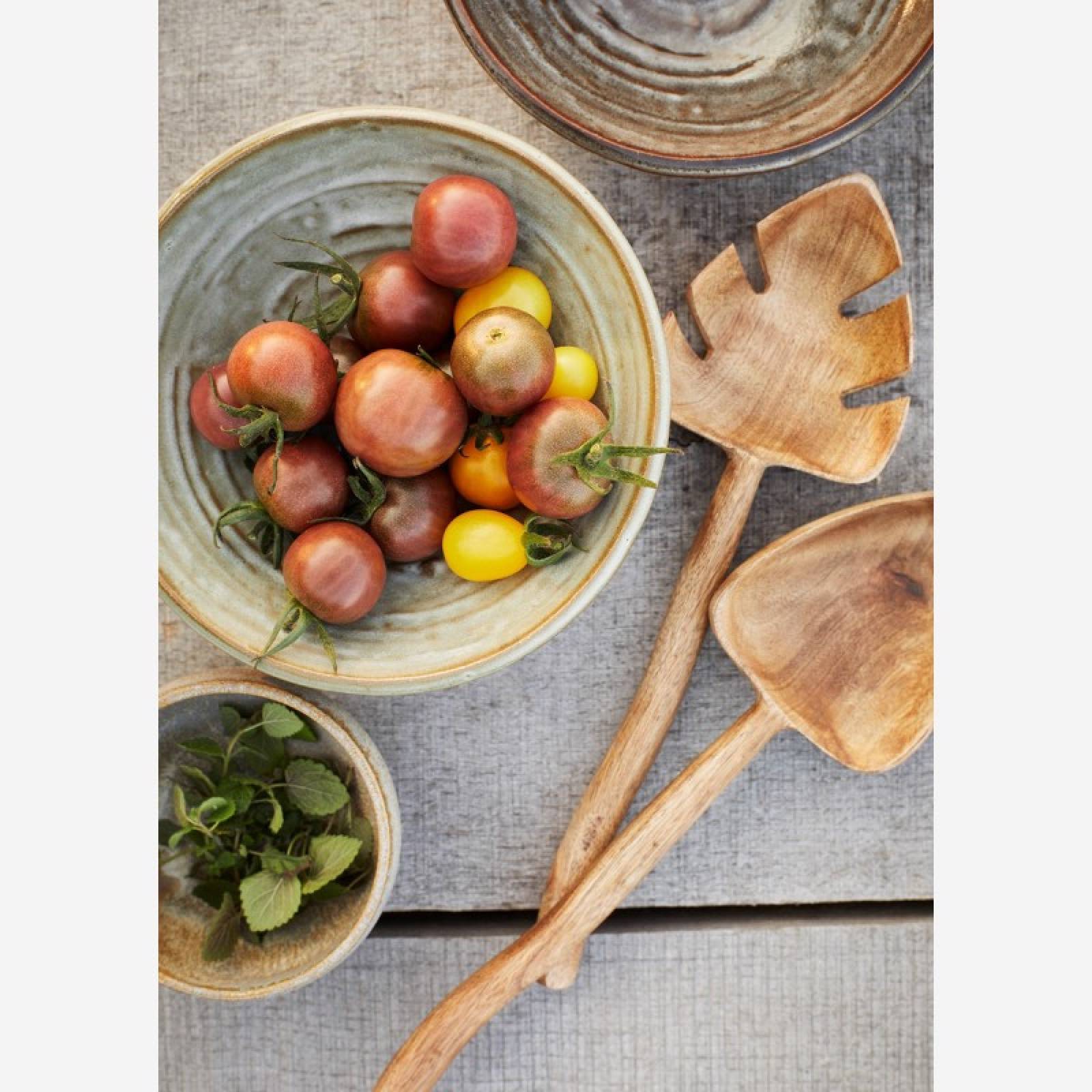 Pair Of Leaf Shaped Wooden Salad Serving Spoons thumbnails