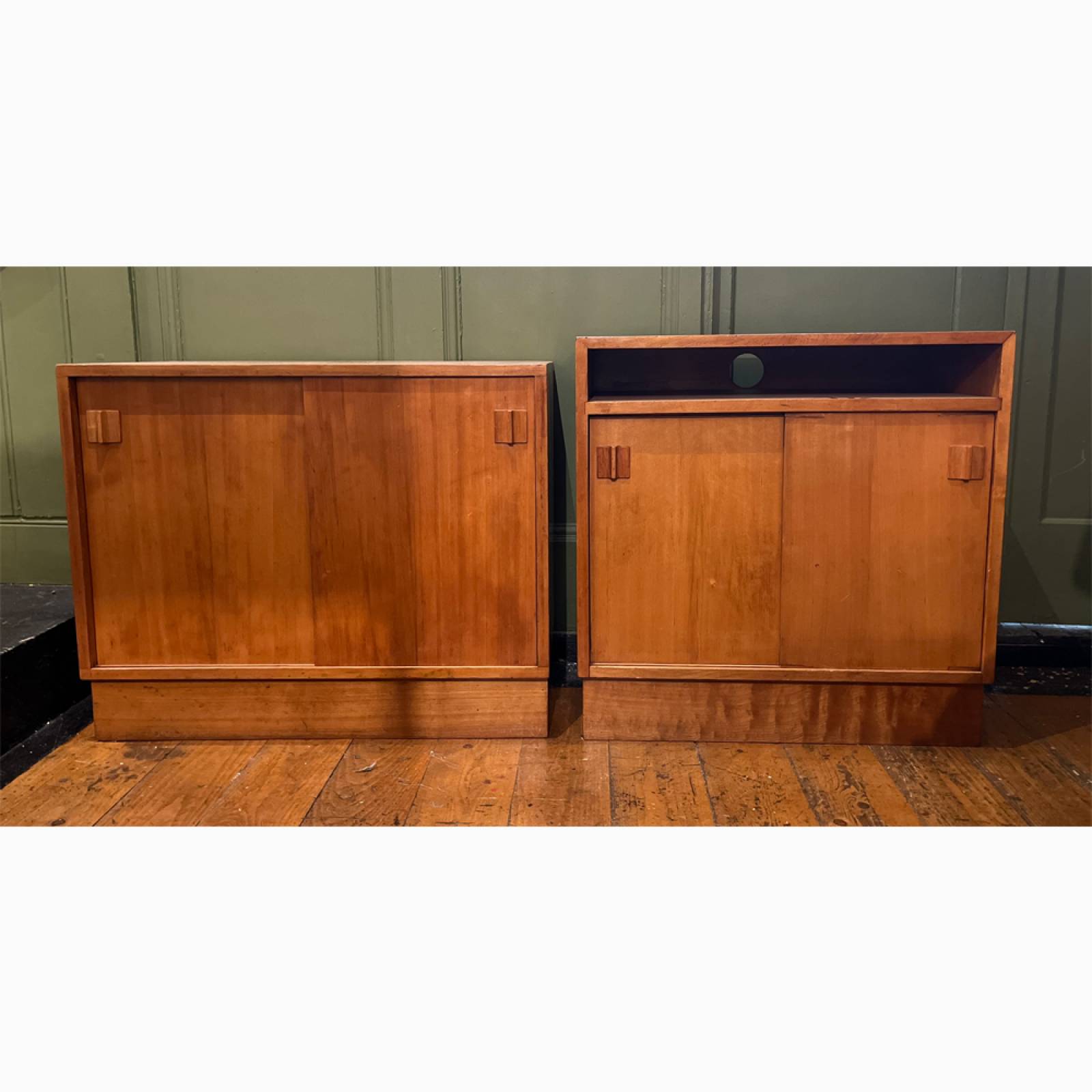 Pair Of Mid-Century Wooden Side Cabinets