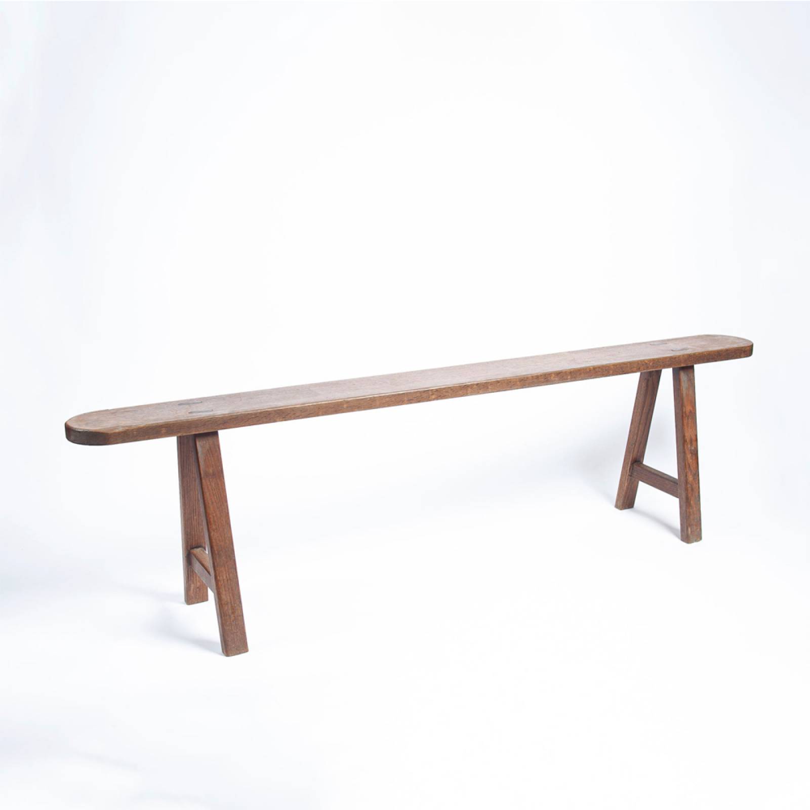 Pair Of Vintage French Wooden Slim Benches