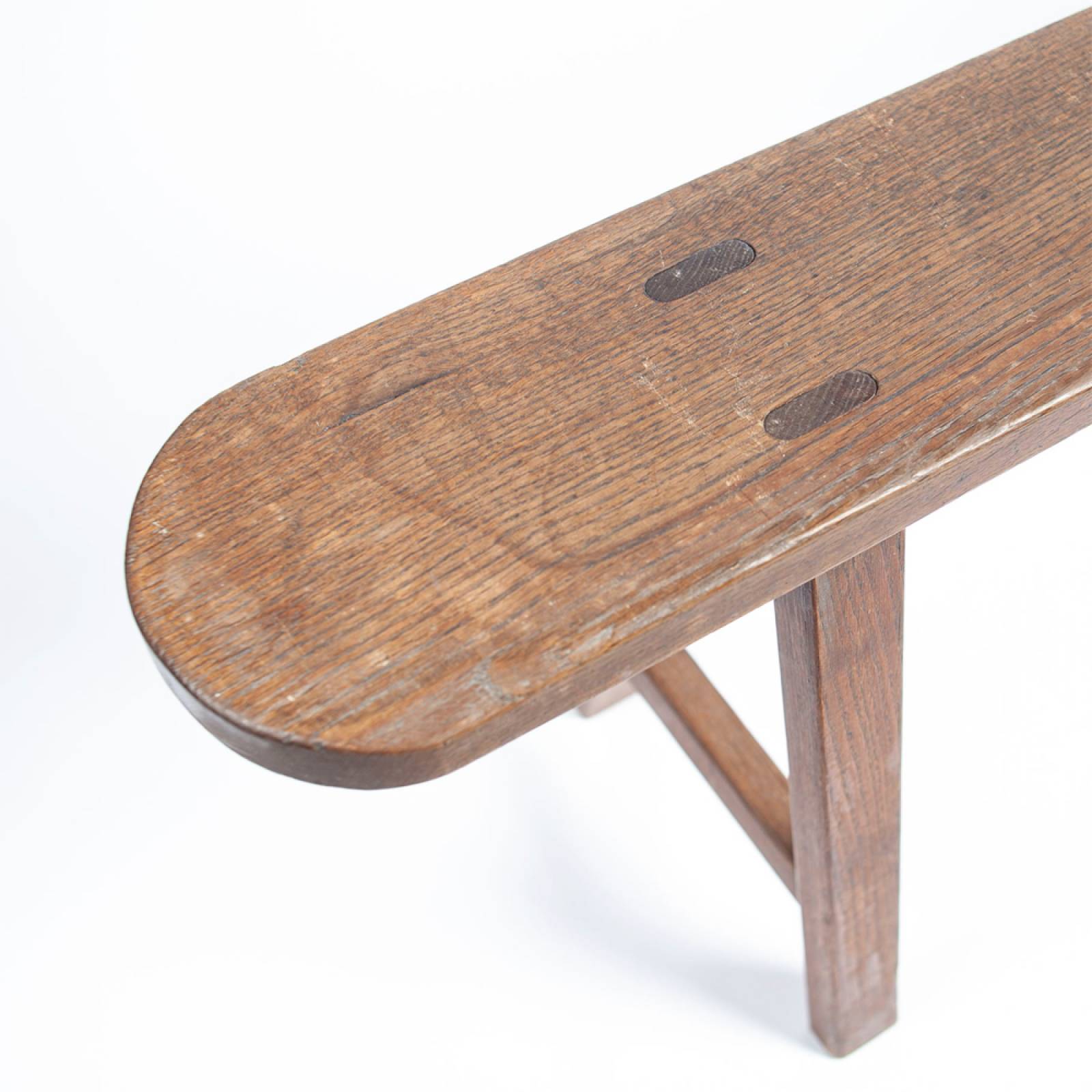 Pair Of Vintage French Wooden Slim Benches thumbnails