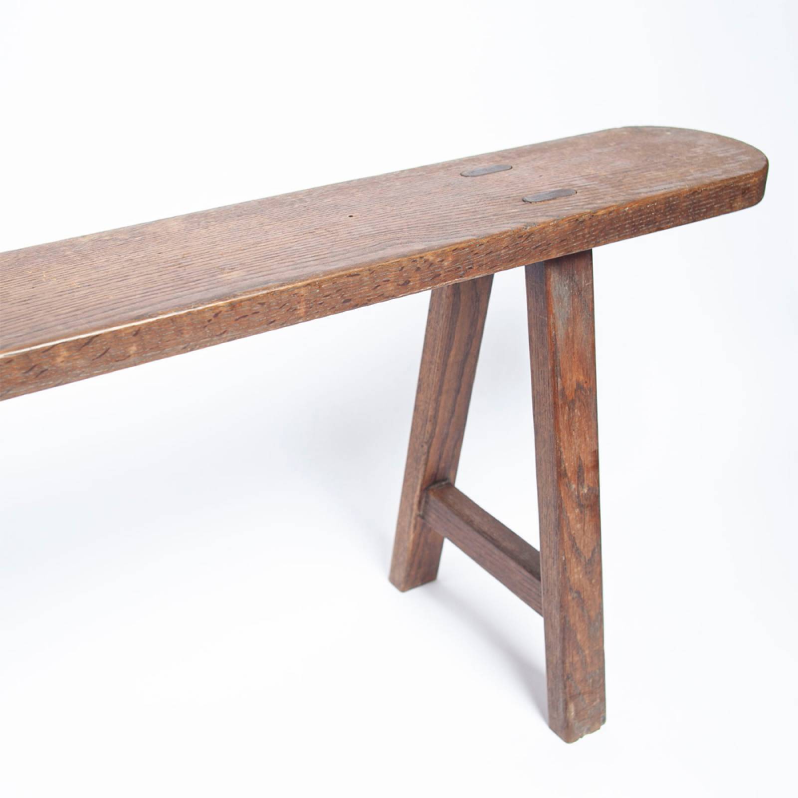 Pair Of Vintage French Wooden Slim Benches thumbnails