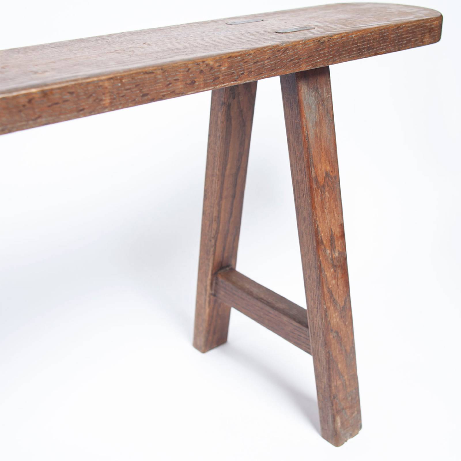 Pair Of Vintage French Wooden Slim Benches thumbnails