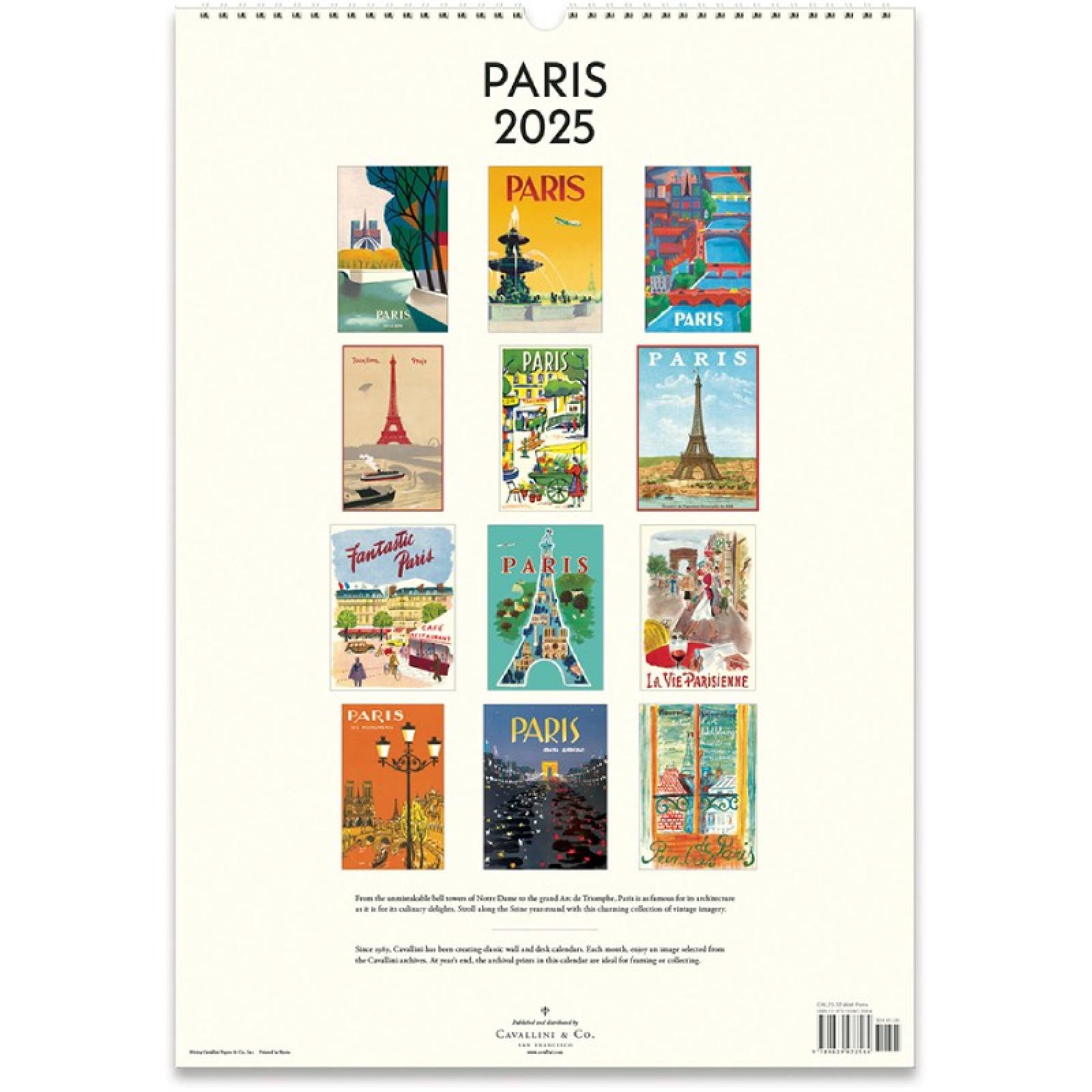 Paris Wall Calendar By Cavallini 2025 thumbnails