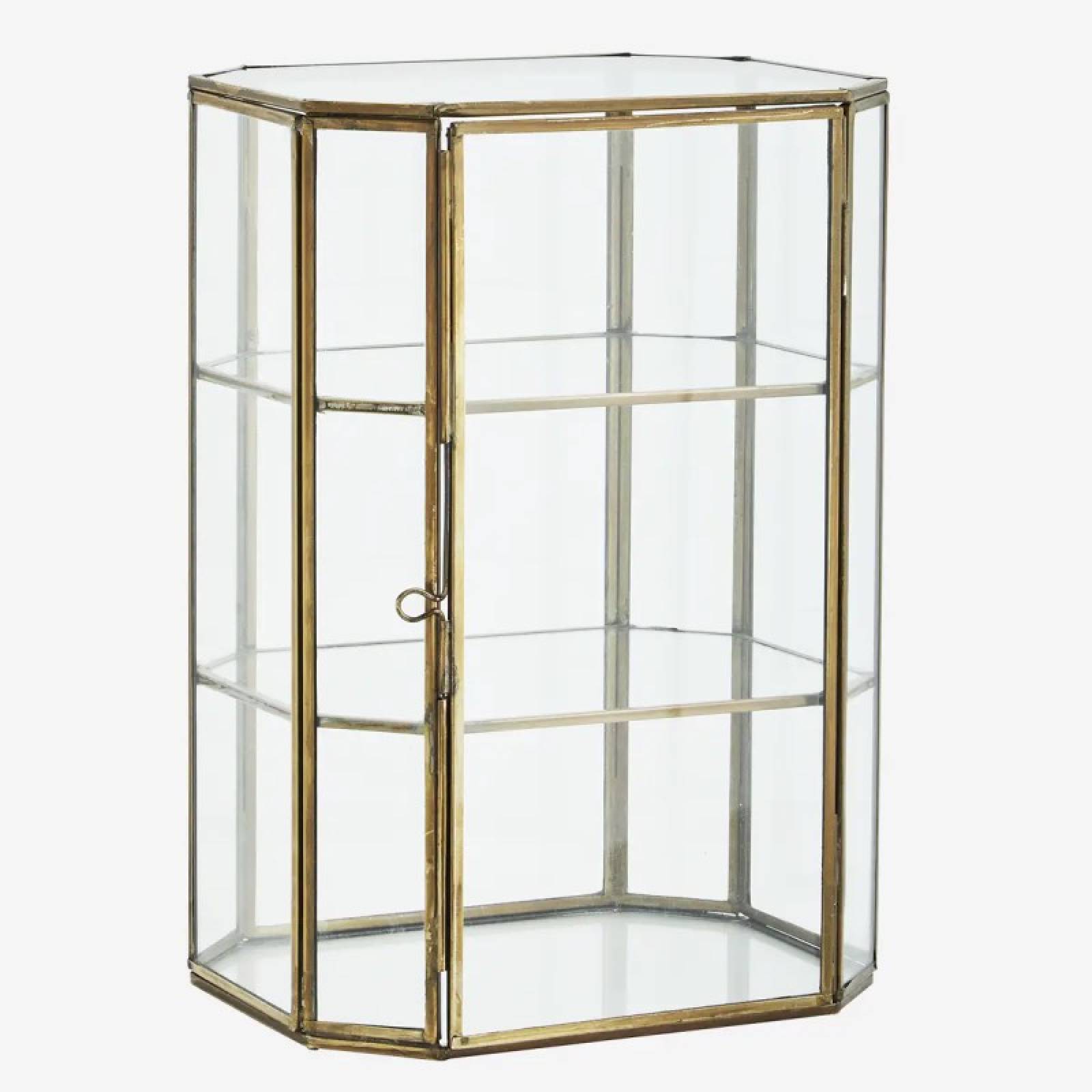 Partitioned Brass & Glass Display Box