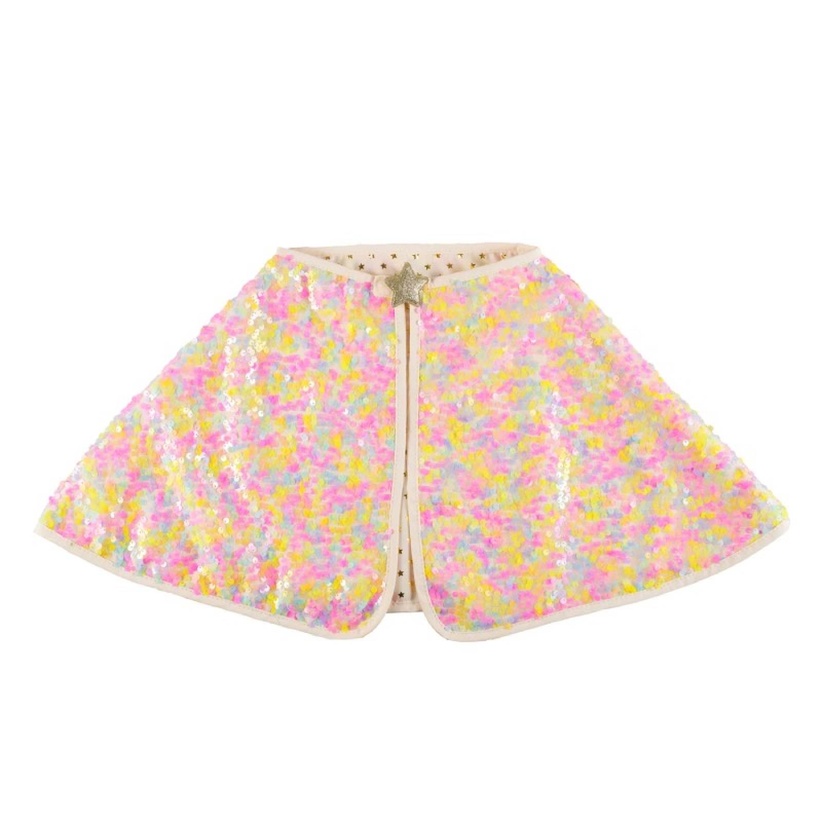 Pastel Rainbow Sequin Cape 3+