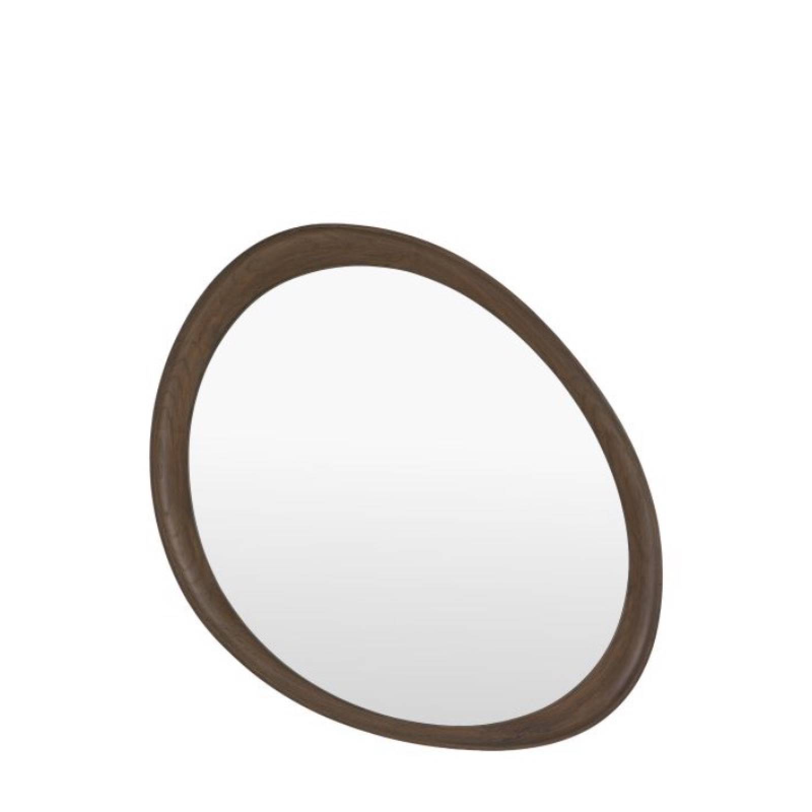 Pebble Organic Shaped Mirror In Walnut