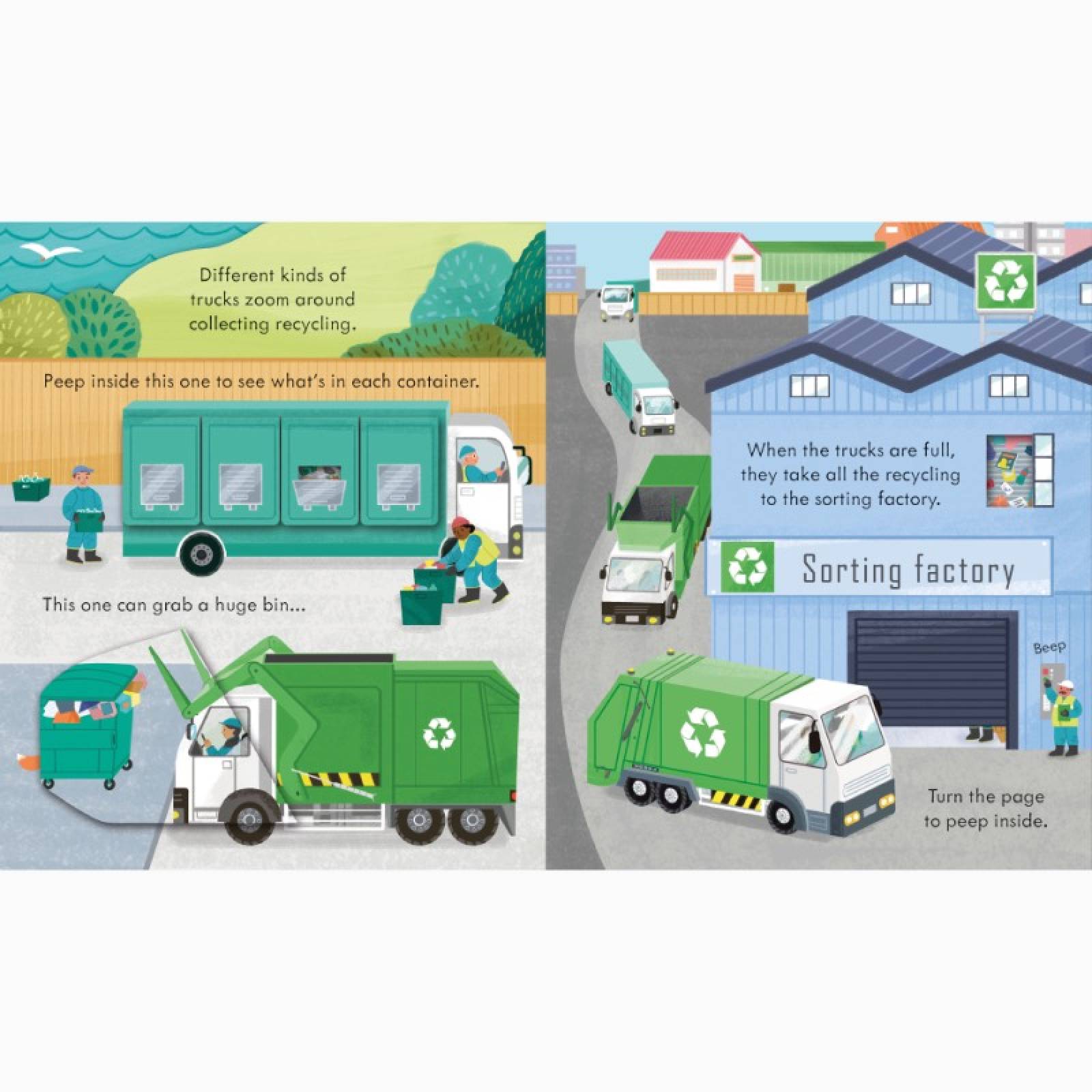 Peep Inside: How A Recycling Truck Works - Board Book thumbnails