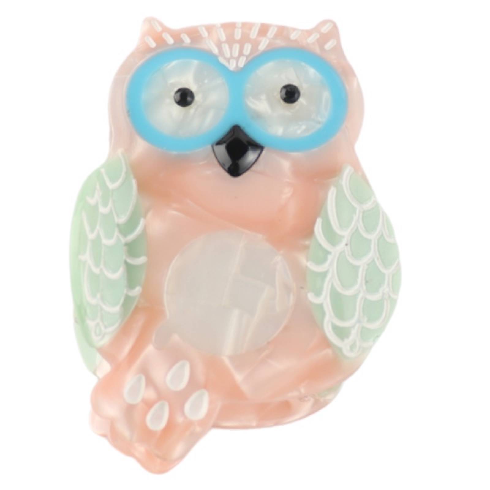 Pink Owl - Large Single Claw Hair Clip