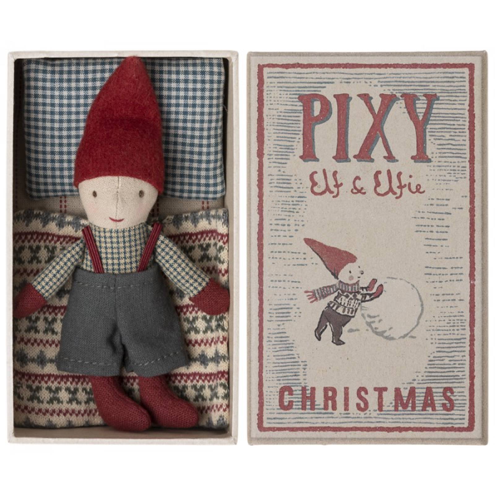 Pixy Elf In A Matchbox Christmas Soft Toy By Maileg 3+