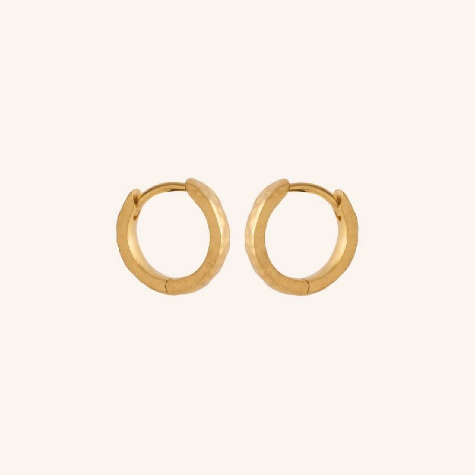 Poetry Huggies Hoop Earrings In Gold By Pernille Corydon