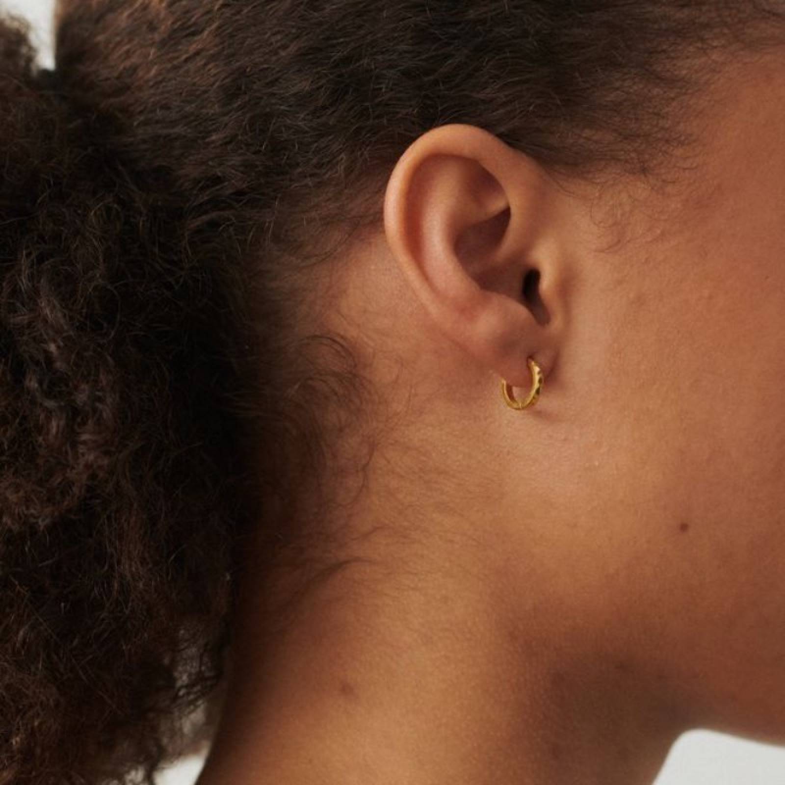 Poetry Huggies Hoop Earrings In Gold By Pernille Corydon thumbnails