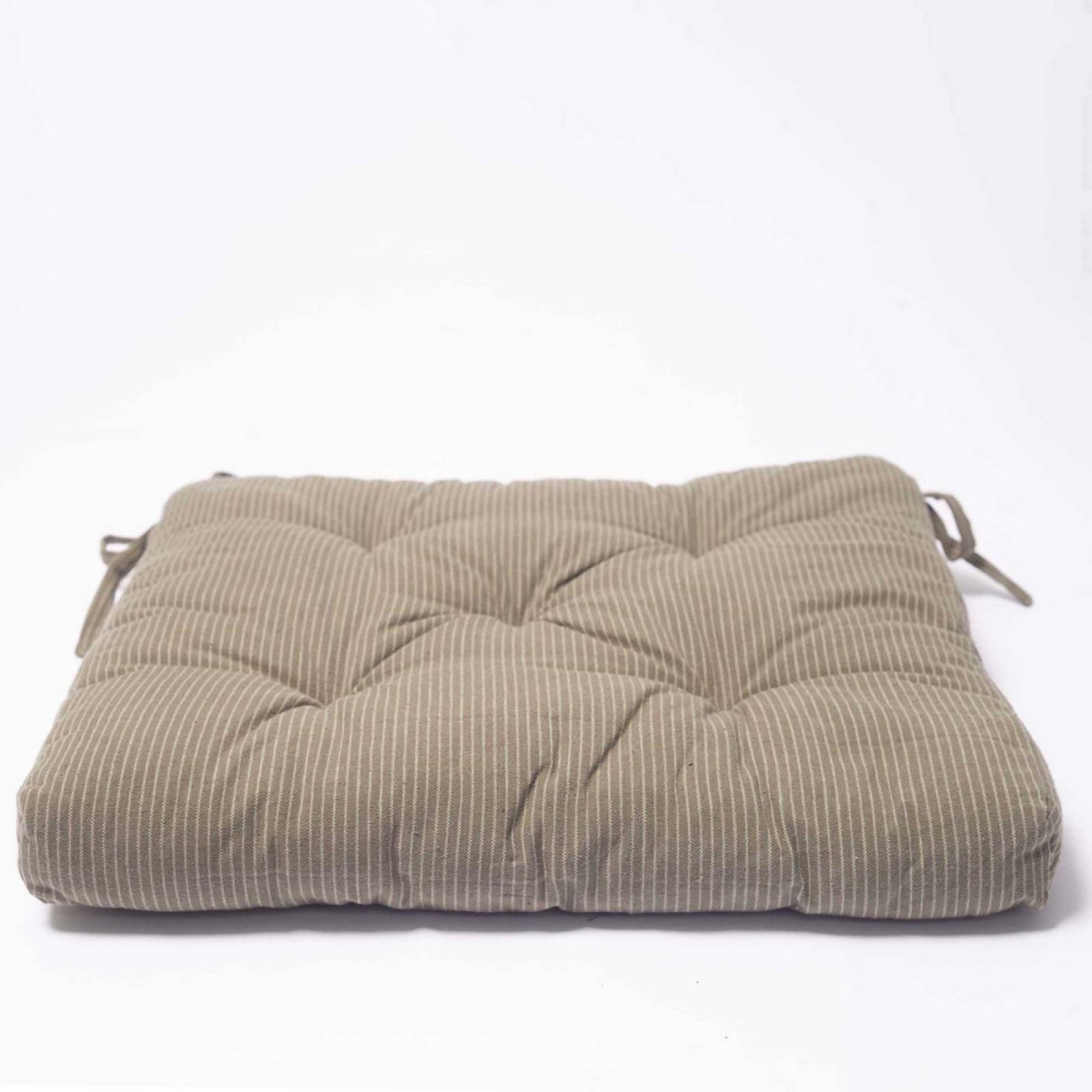 Printed Seat Pad Cushion In Striped Jade thumbnails