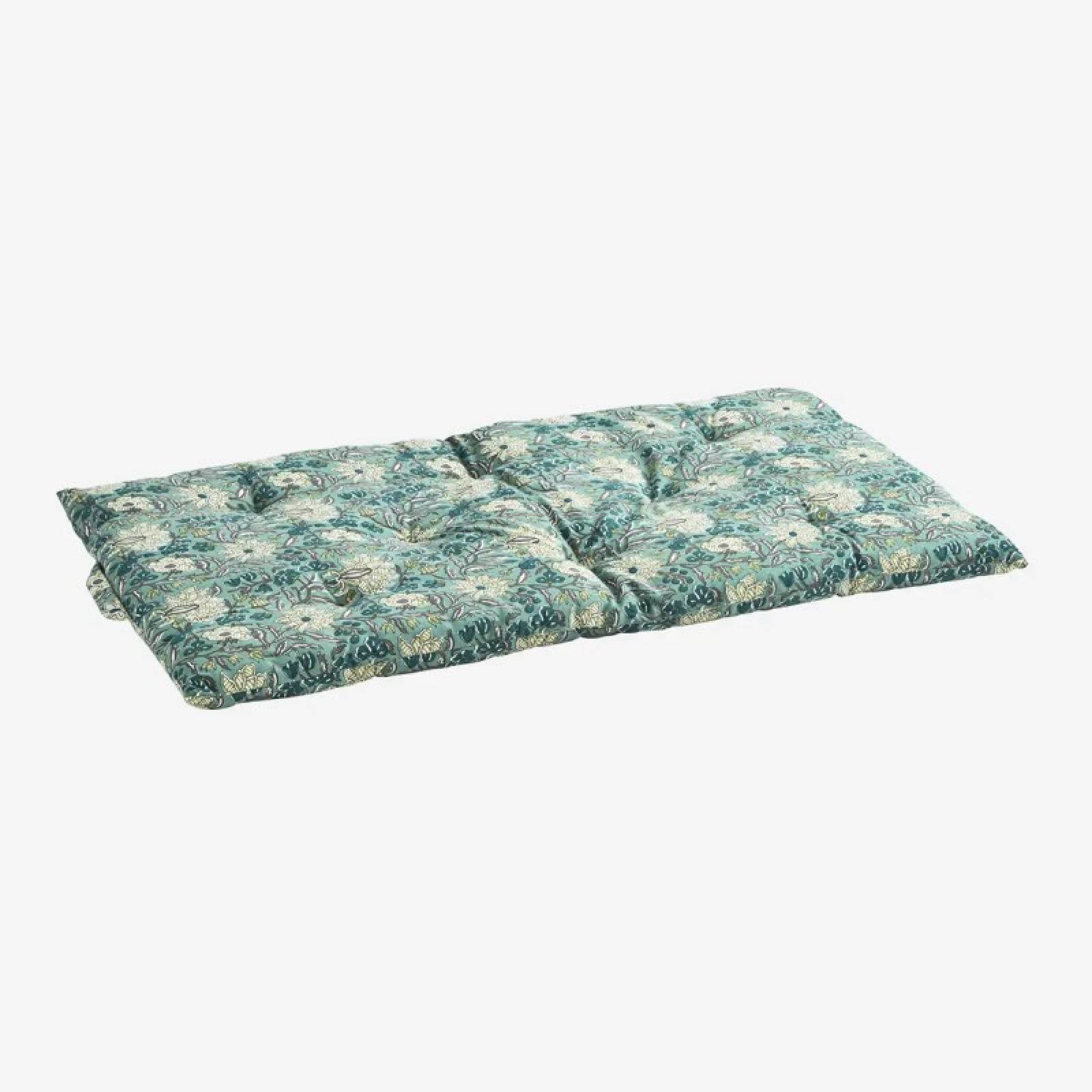 Printed Single Cotton Folding Cushion In Turquoise Block Print thumbnails