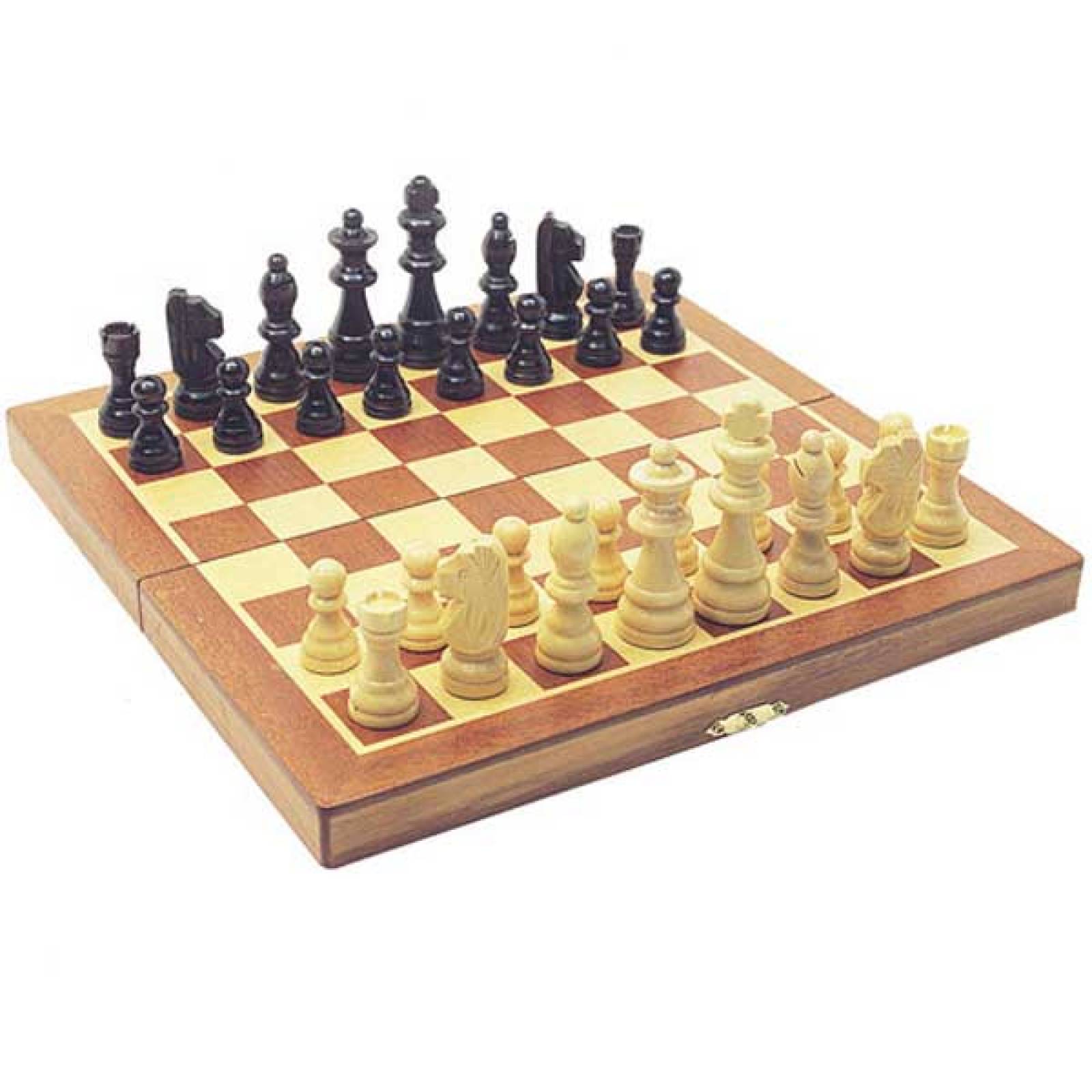 Chess Set With Folding Wooden Board-Box