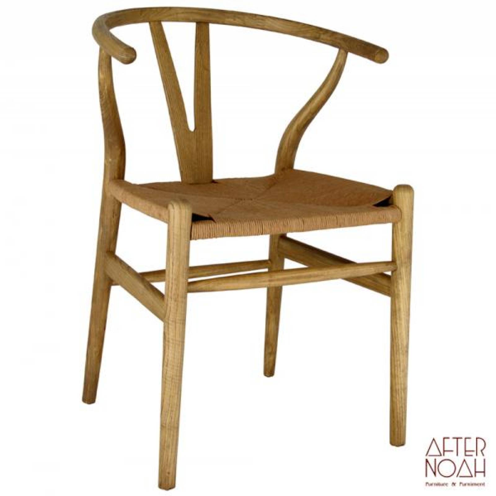 Mid-Century Style Curve Back Elm Chair - Natural