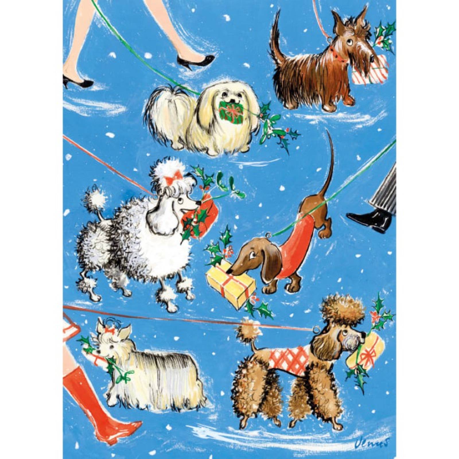 Puppy Present - Pack Of 8 Christmas Cards By Museums & Galleries thumbnails