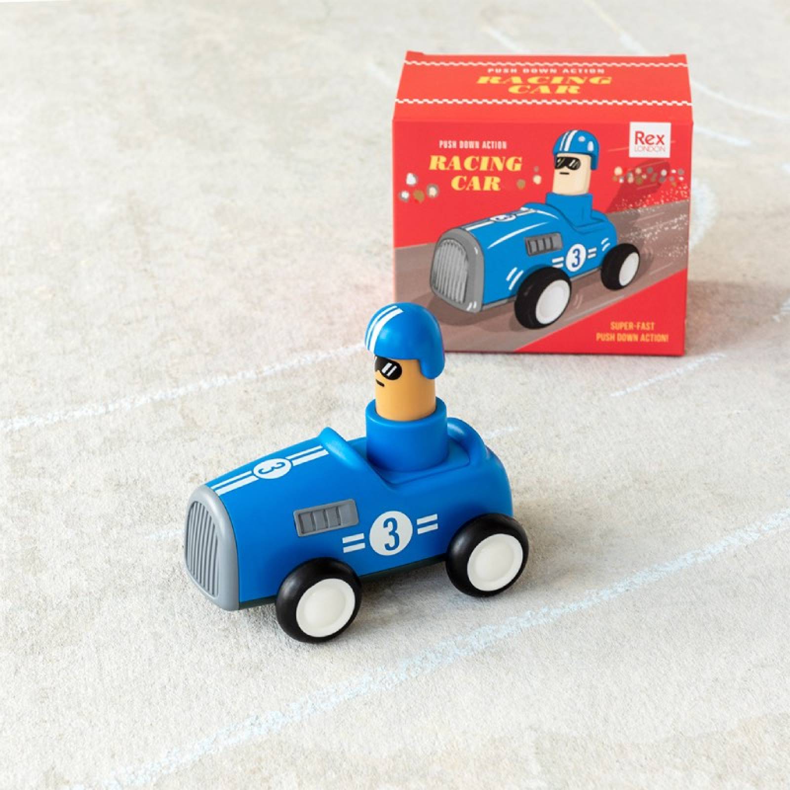 Push Down Racing Toy Car In Blue 3+ thumbnails