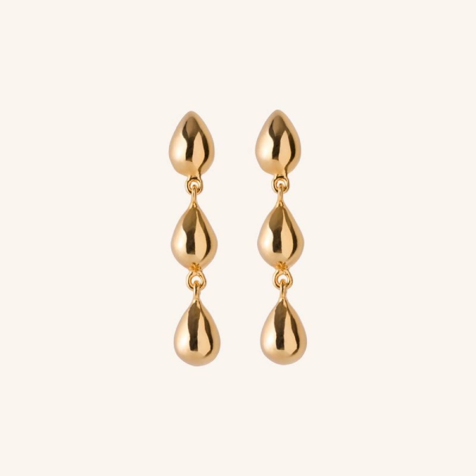 Rain Drop Earrings In Gold By Pernille Corydon