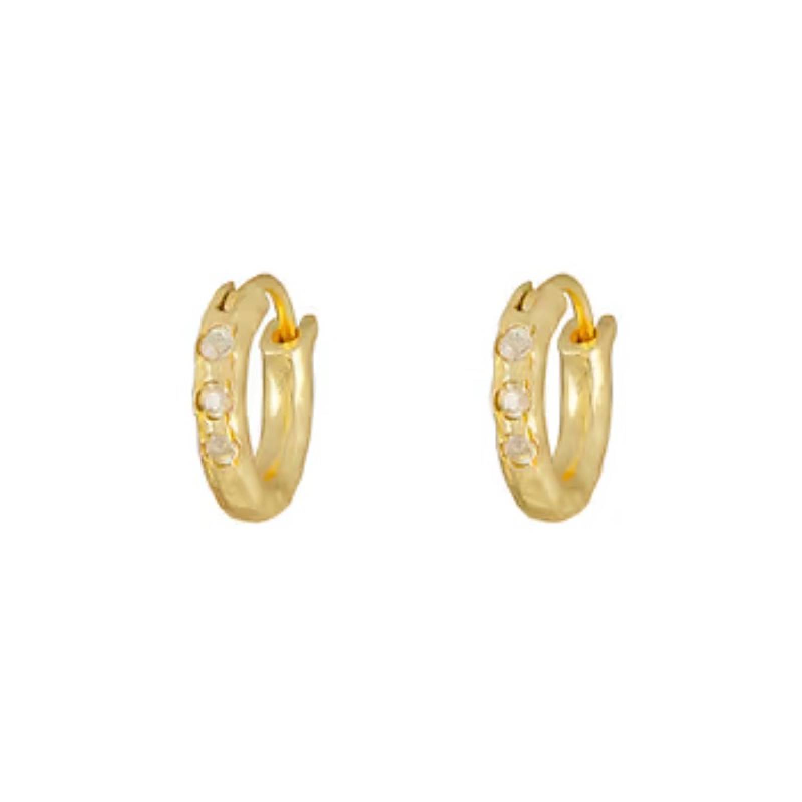 Ratna Labradorite Hoop Earrings In Gold thumbnails
